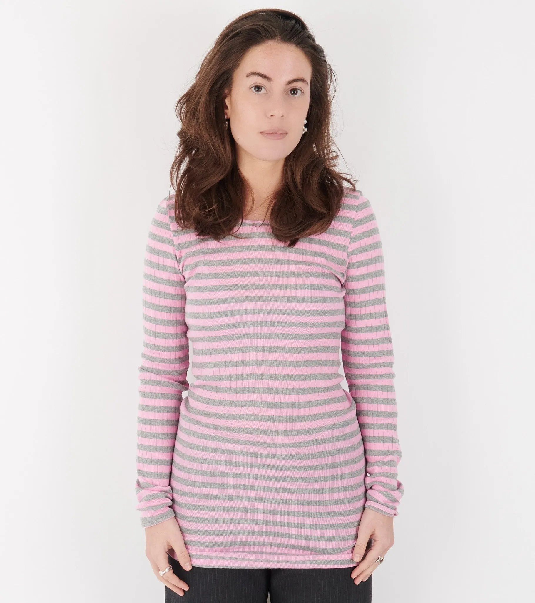 101 Rib Extra Light Pink/Grey Melange