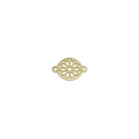9mm 14K Gold Plated Stainless Steel Floral Design Connector