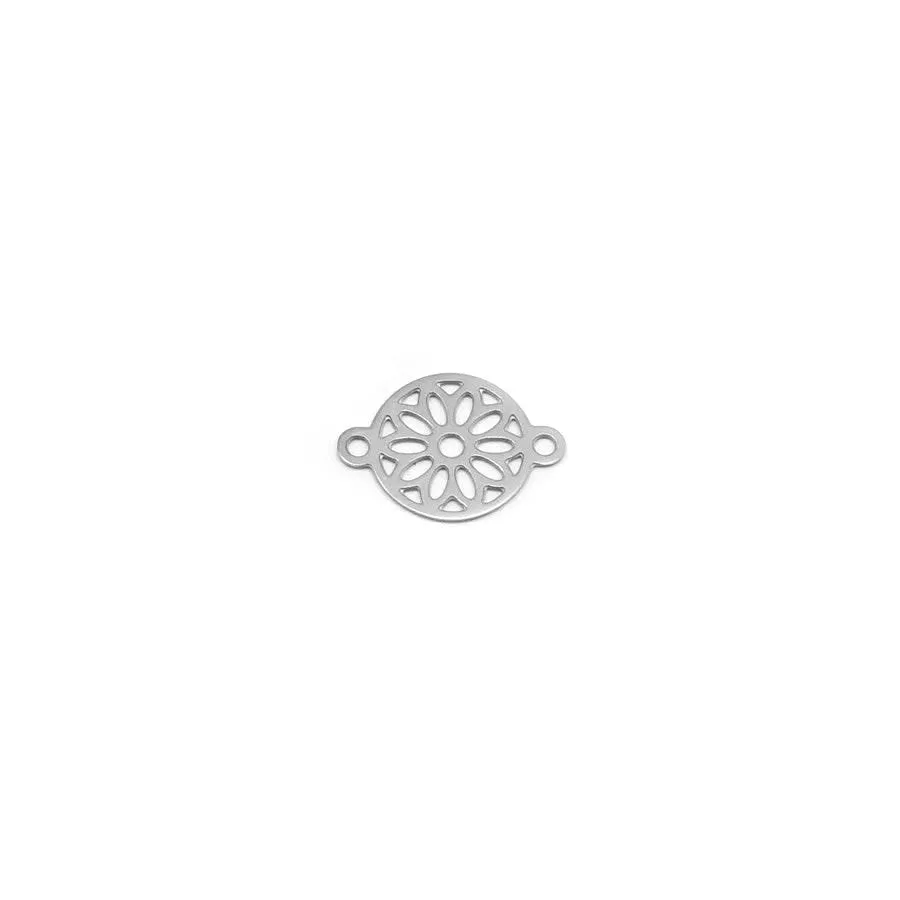 9mm Stainless Steel Floral Design Connector