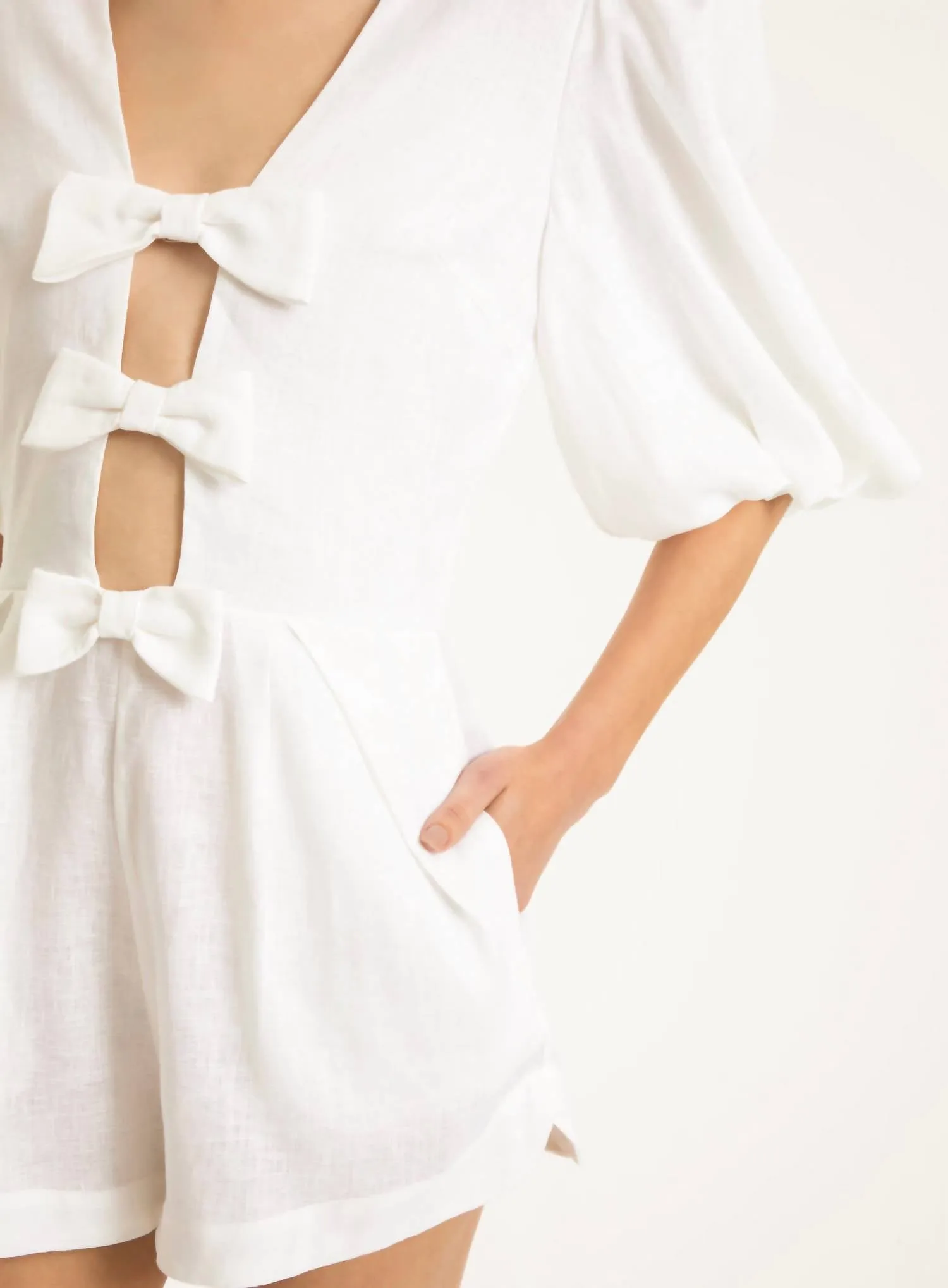 Adriana Degreas - Fantasy Solid Playsuit with Bows