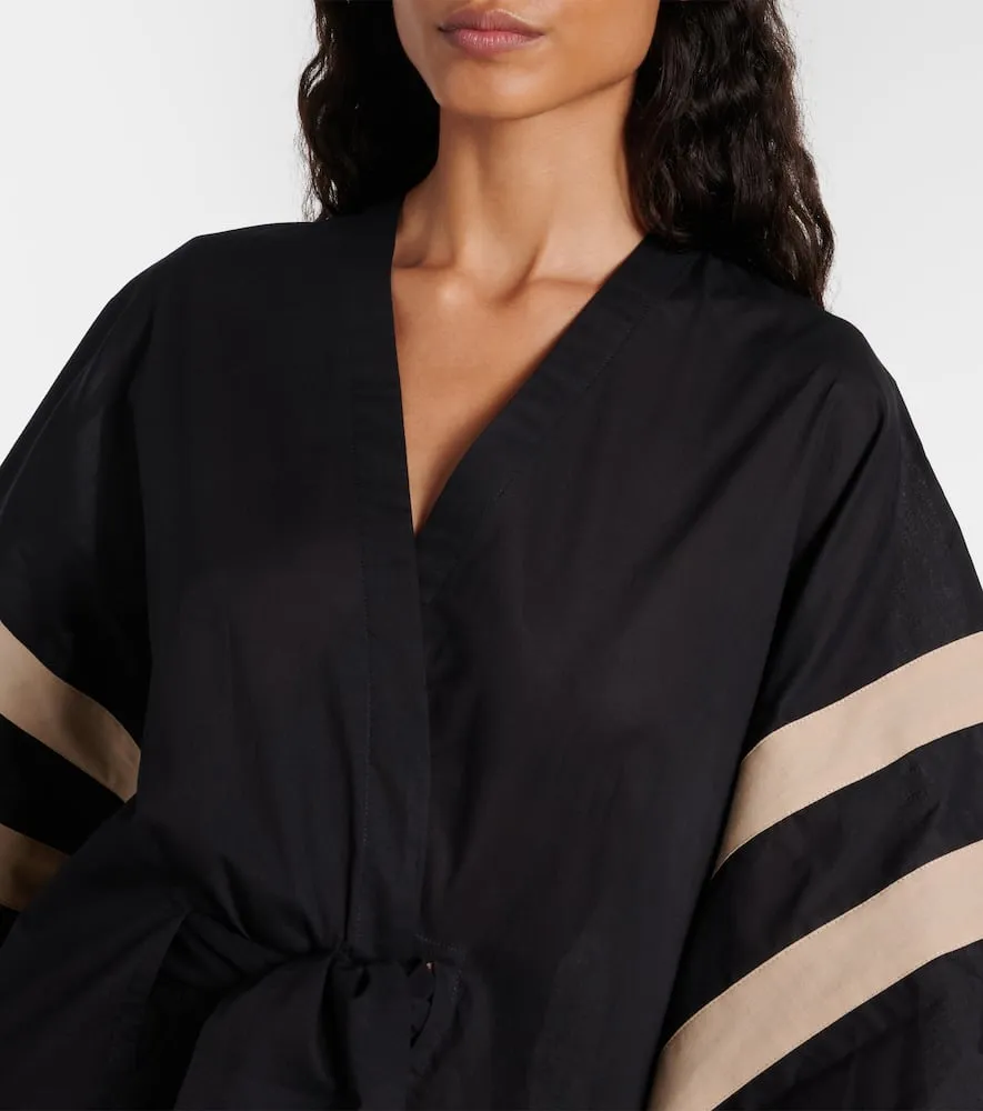 Adriana Degreas Striped cotton chambray kaftan