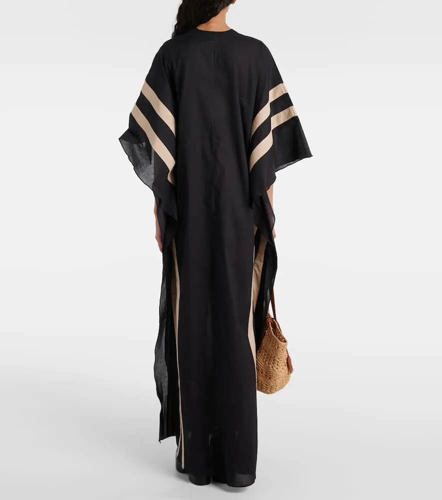 Adriana Degreas Striped cotton chambray kaftan