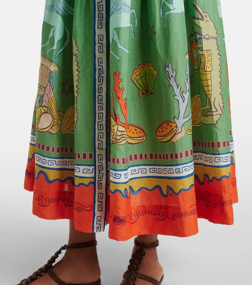Al√É¬©mais Surrealist cotton maxi dress