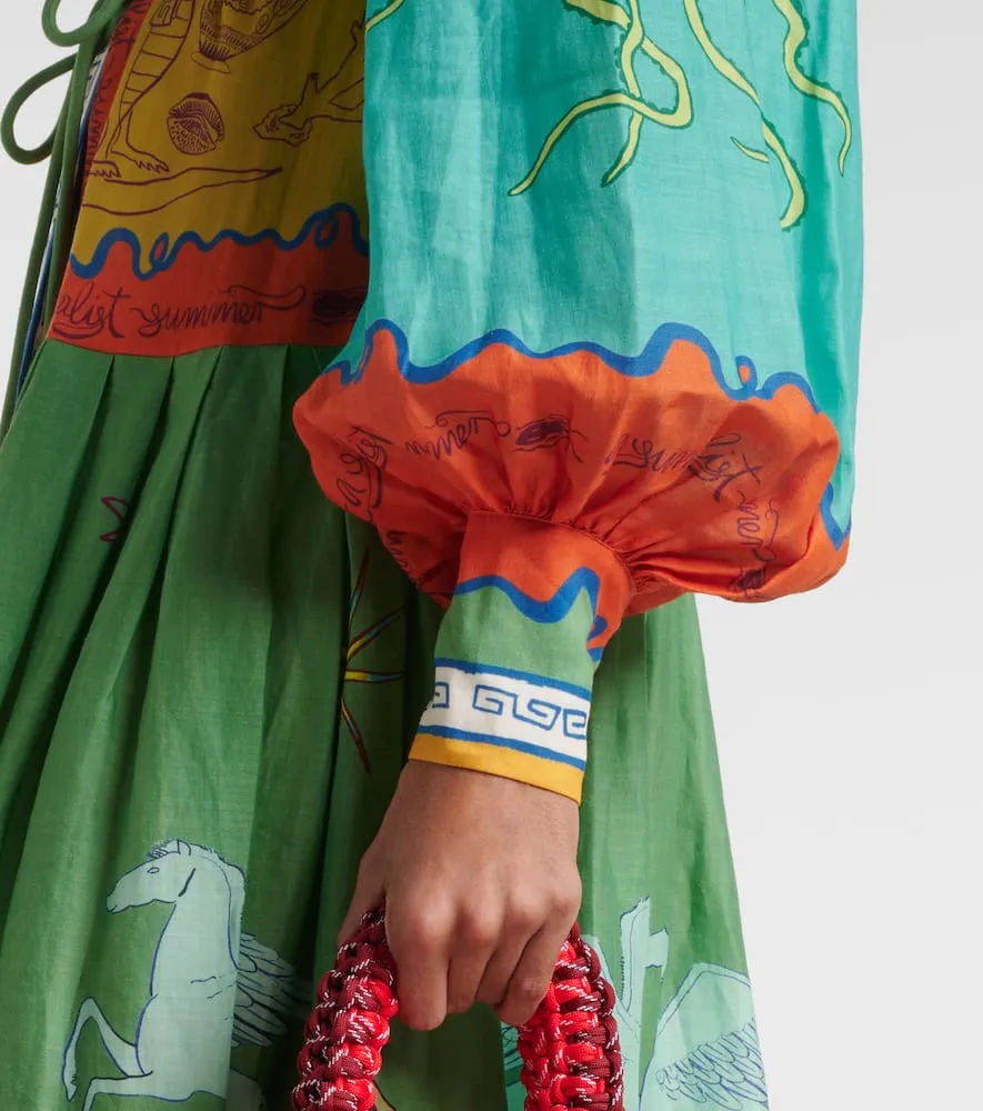 Al√É¬©mais Surrealist cotton maxi dress