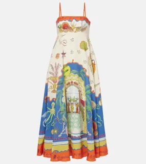 Al√É¬©mais Surrealist linen maxi dress