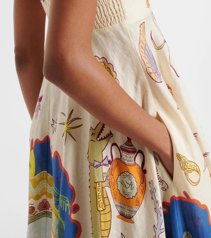 Al√É¬©mais Surrealist linen maxi dress