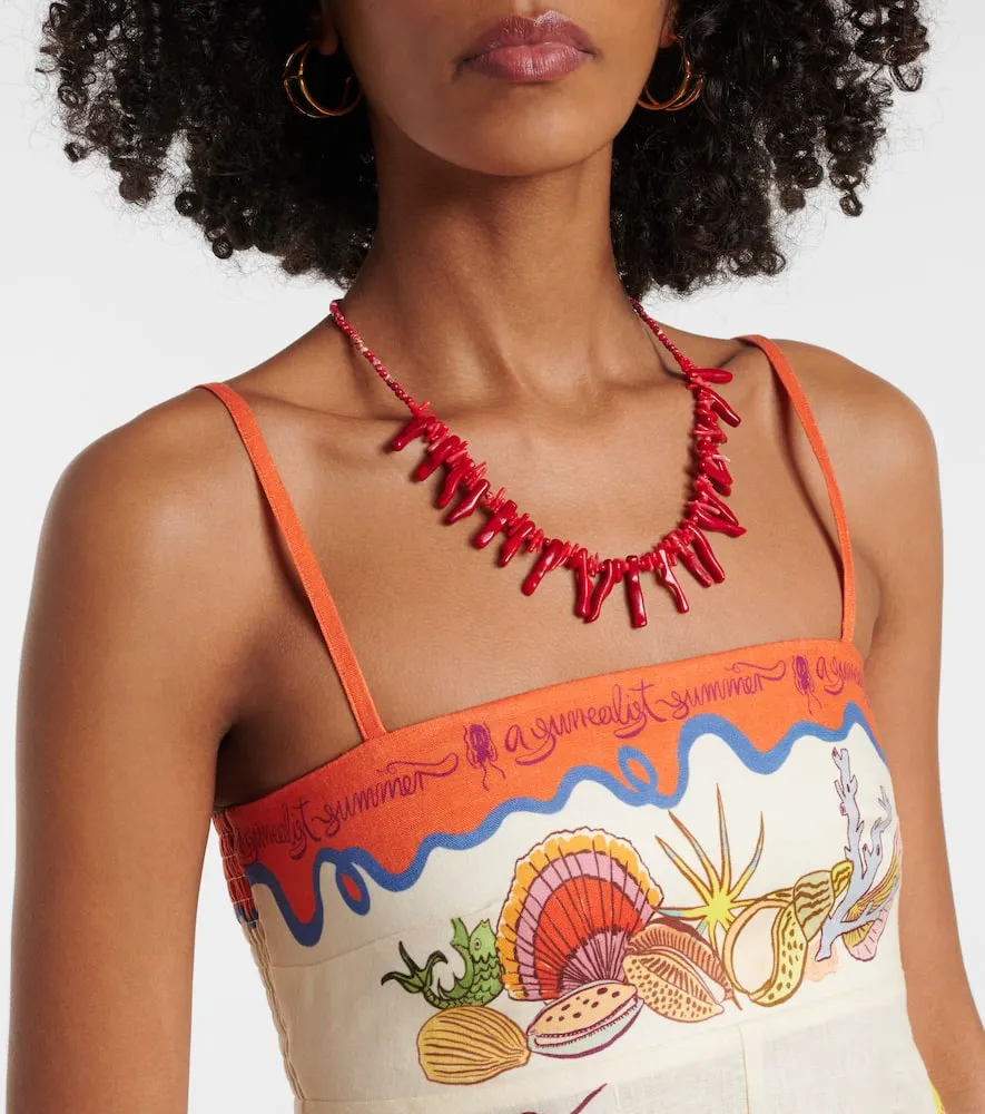 Al√É¬©mais Surrealist linen maxi dress