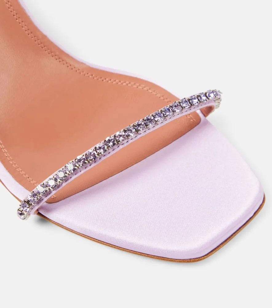 Amina Muaddi Gilda 70 embellished satin sandals