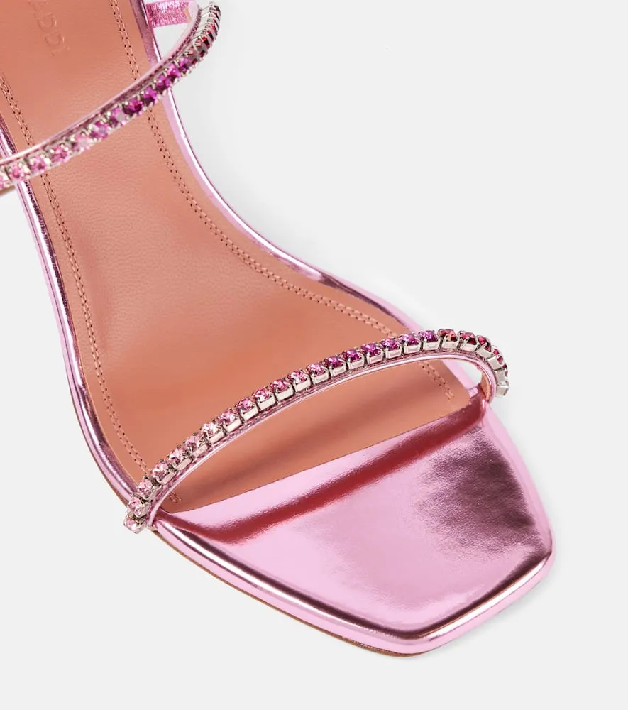 Amina Muaddi Gilda 95 embellished leather sandals