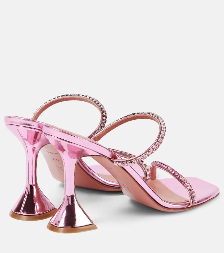 Amina Muaddi Gilda 95 embellished leather sandals