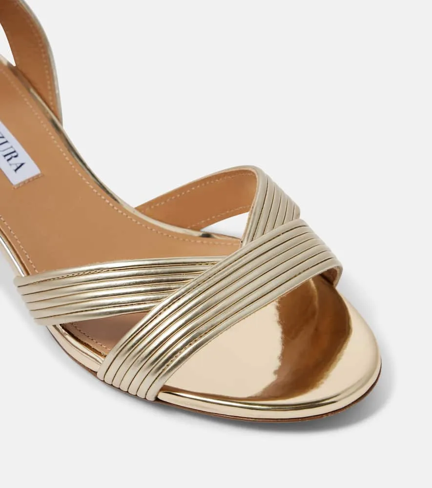 Aquazzura Ari 35 metallic leather sandals