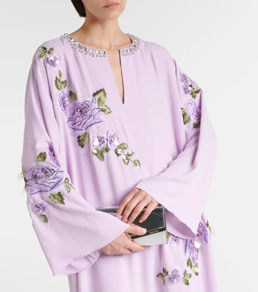 Carolina Herrera Embellished floral kaftan