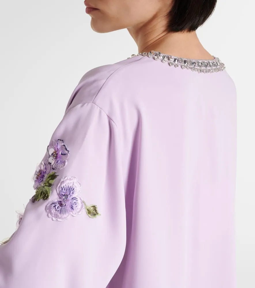 Carolina Herrera Embellished floral kaftan