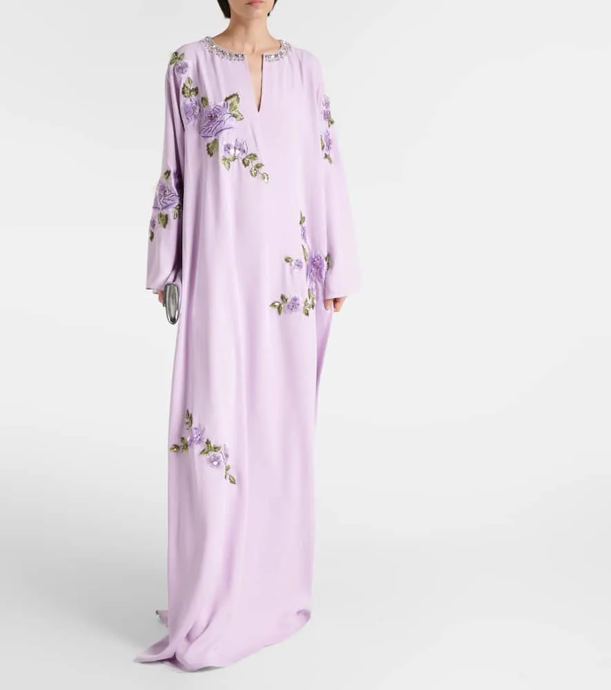 Carolina Herrera Embellished floral kaftan