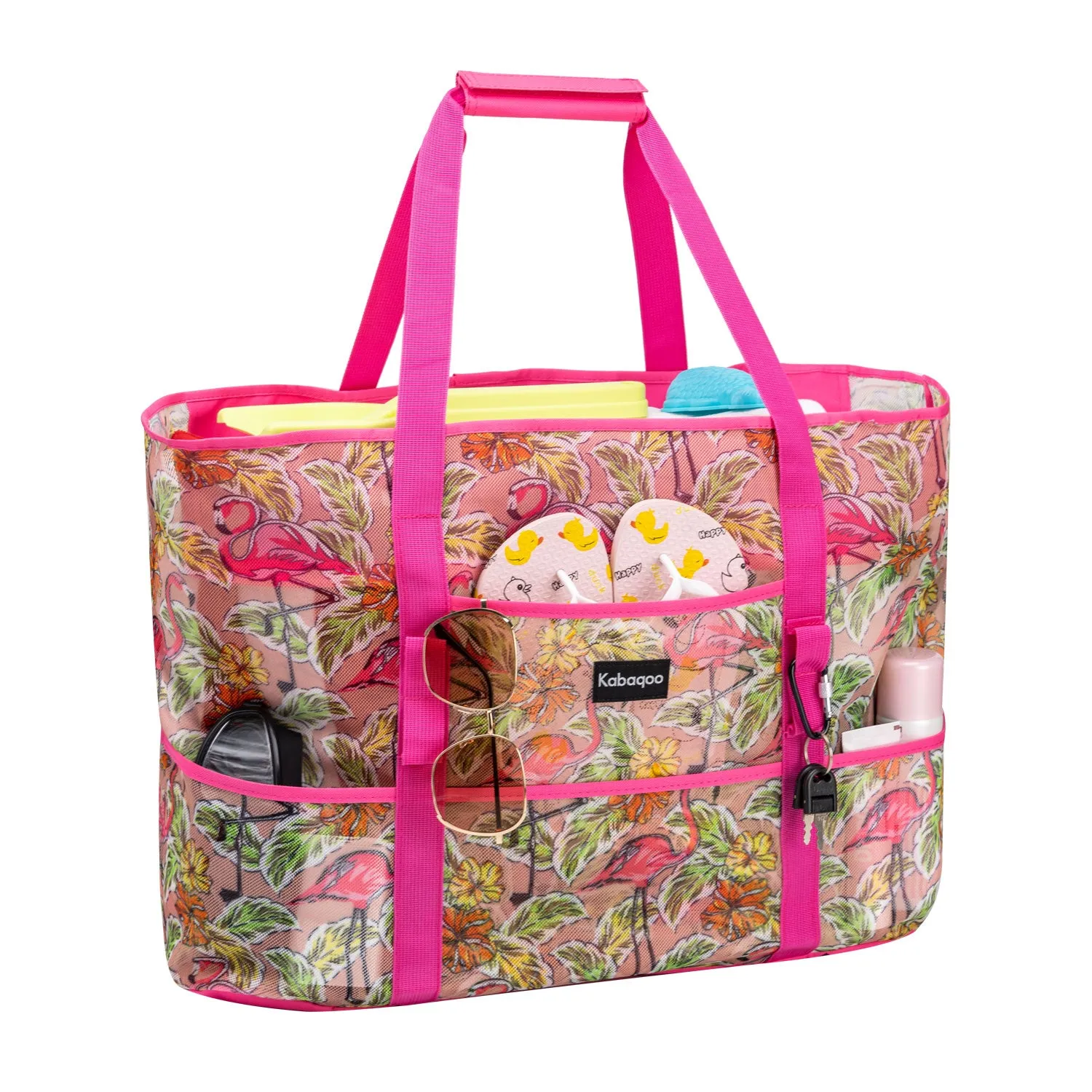 Colorful Mesh Beach HandBag with Zipper