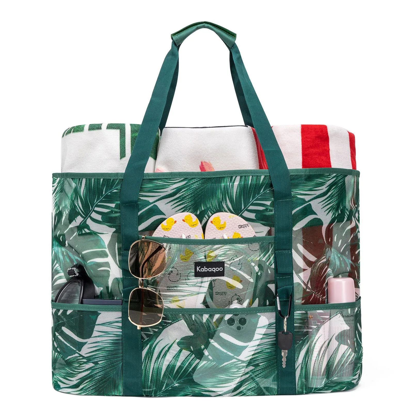 Colorful Mesh Beach HandBag with Zipper
