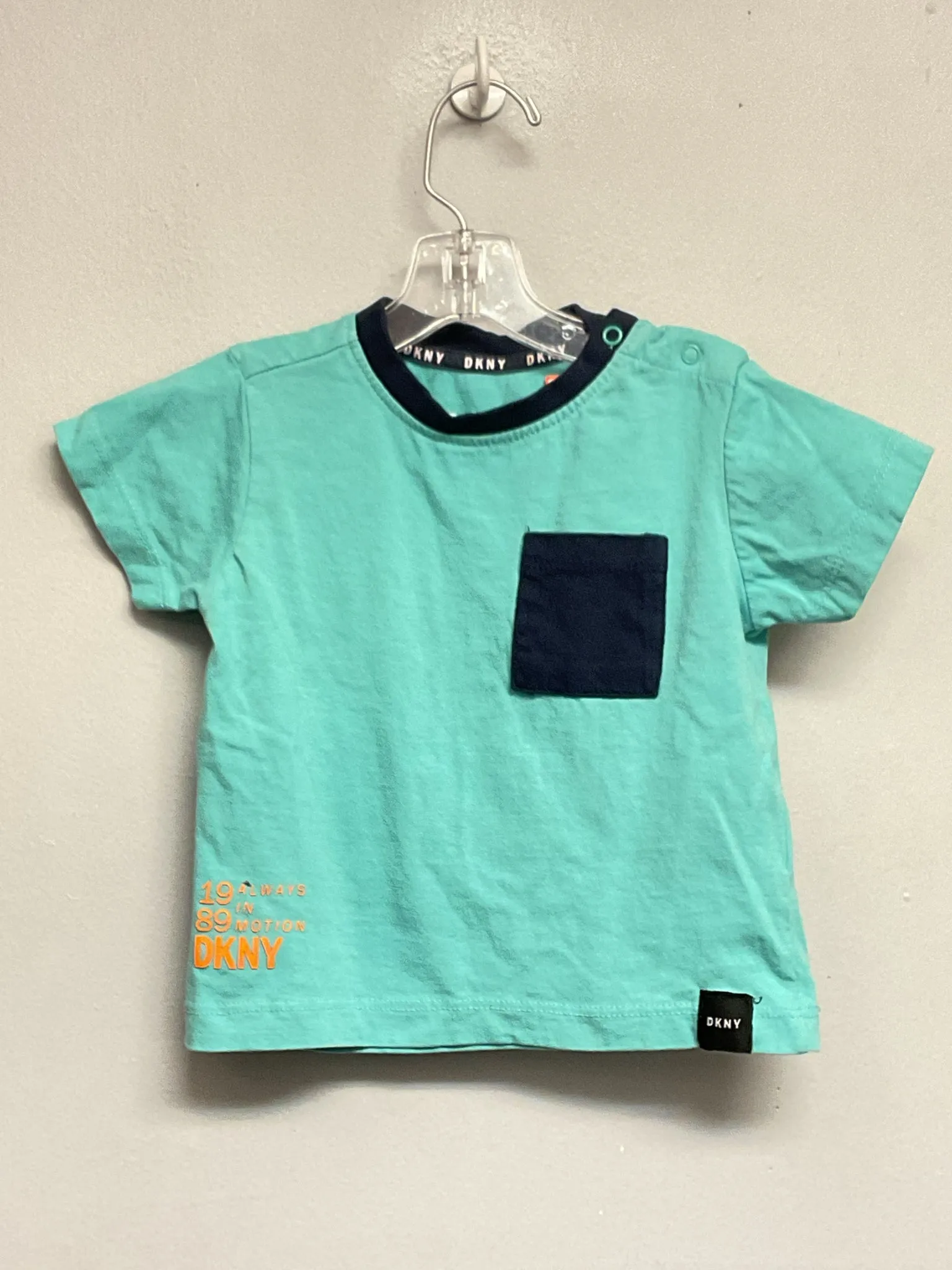 DKNY Size 12M Aqua Cotton Infant Boys Onesies & Tees