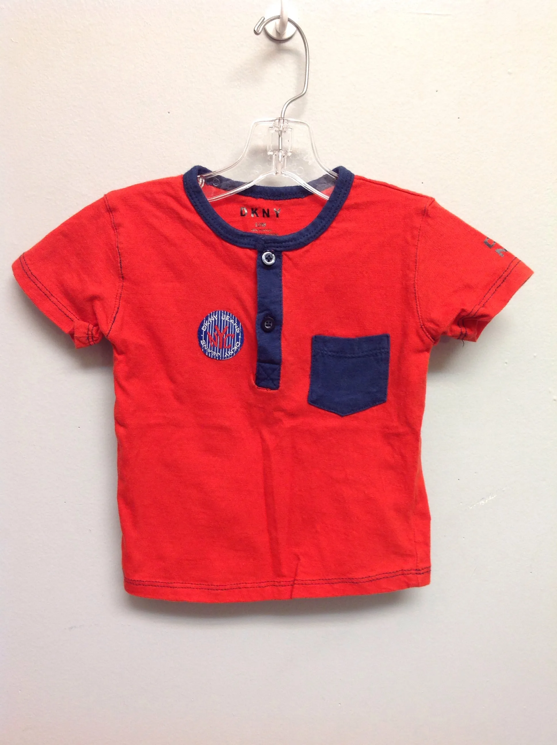 DKNY Size 12M Red Cotton Infant Boys Onesies & Tees