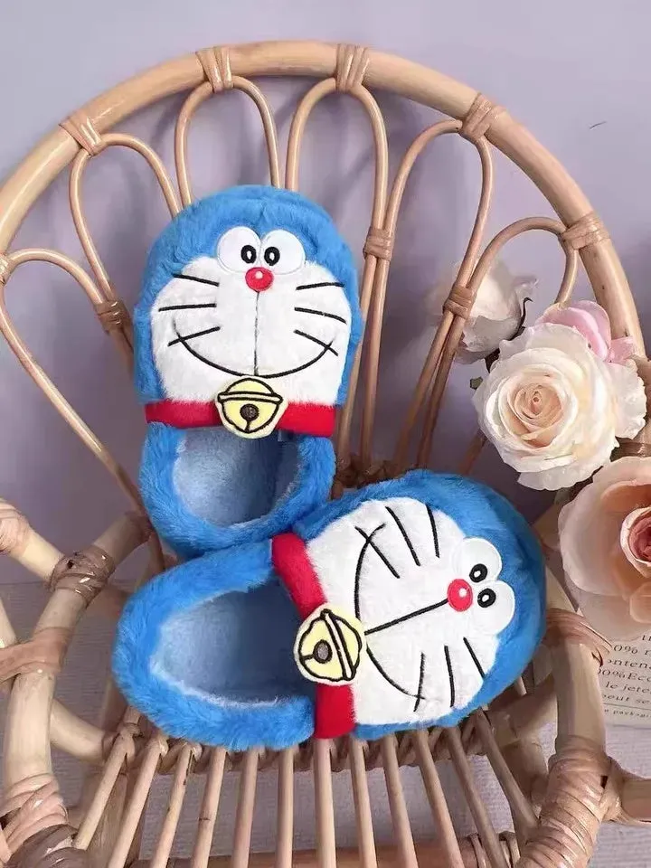 Doraemon Winter Cartoon Cotton Slippers omen Cute Soft Slippers Kawaii Gift