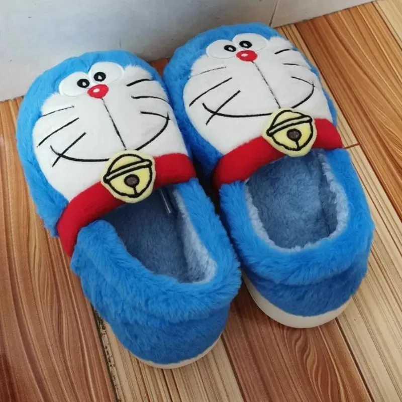 Doraemon Winter Cartoon Cotton Slippers omen Cute Soft Slippers Kawaii Gift