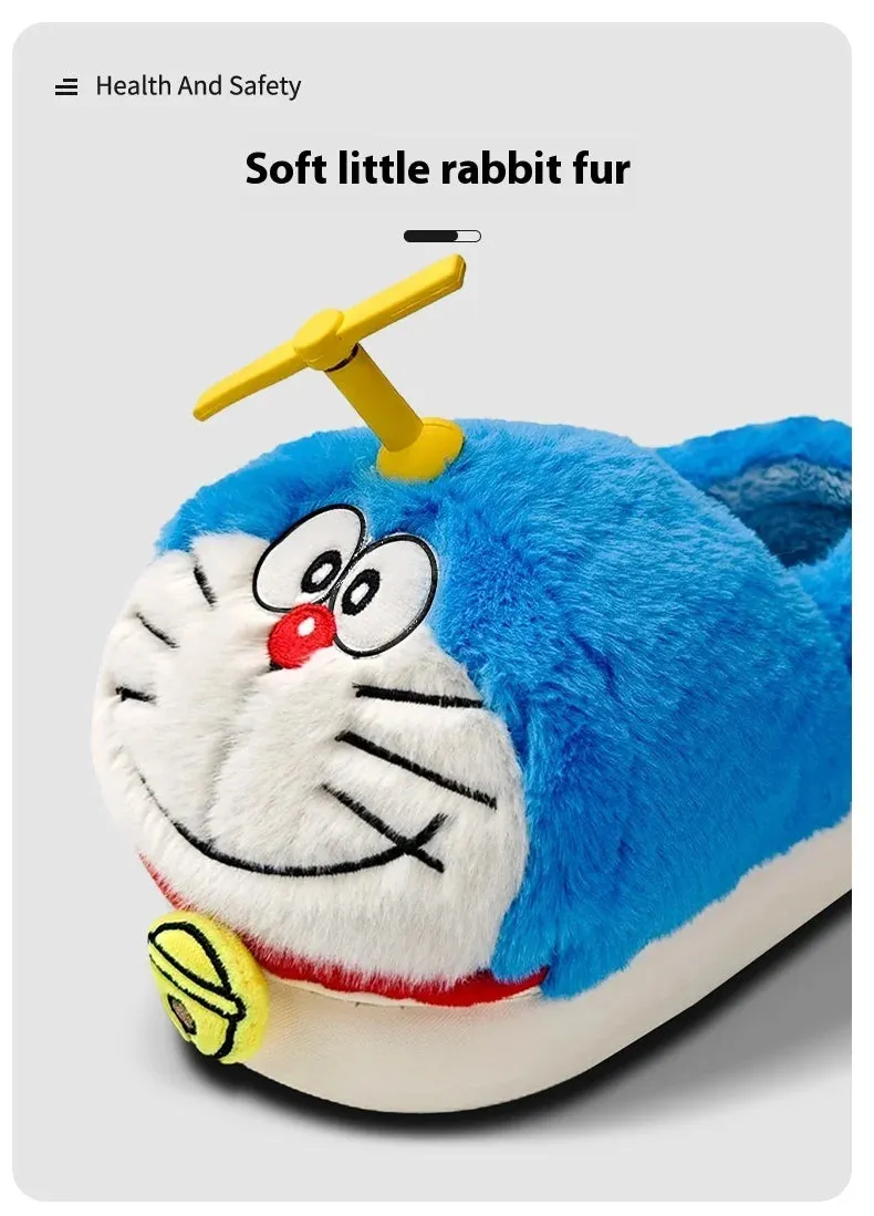 Doraemon Winter Cartoon Cotton Slippers omen Cute Soft Slippers Kawaii Gift