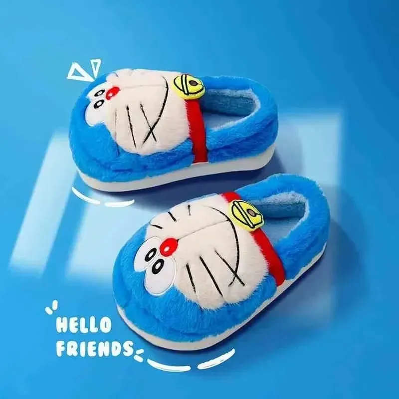 Doraemon Winter Cartoon Cotton Slippers omen Cute Soft Slippers Kawaii Gift
