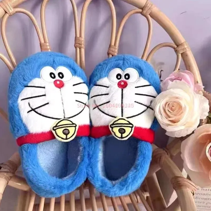 Doraemon Winter Cartoon Cotton Slippers omen Cute Soft Slippers Kawaii Gift