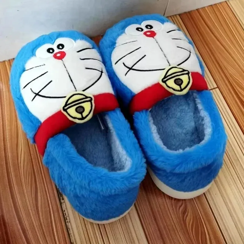 Doraemon Winter Cartoon Cotton Slippers omen Cute Soft Slippers Kawaii Gift