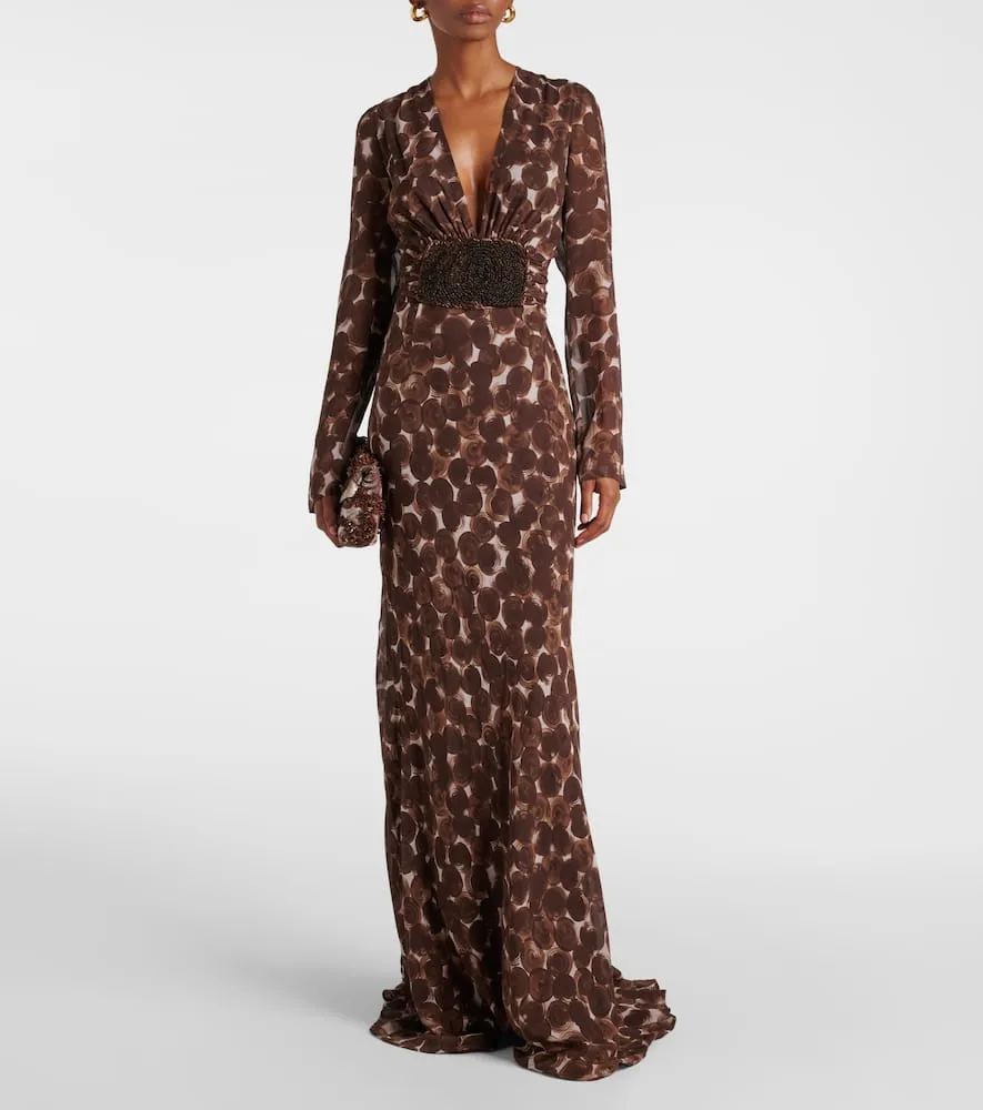 Dries Van Noten Printed silk gown