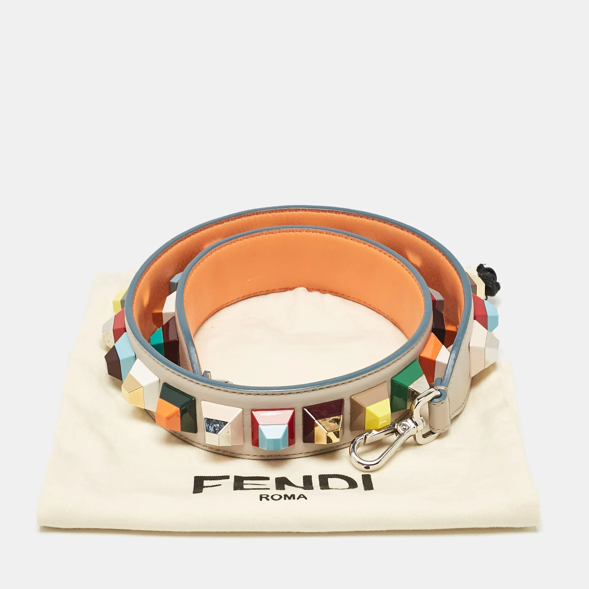 Fendi Multicolor Leather Studded Strap You Shoulder Bag Strap