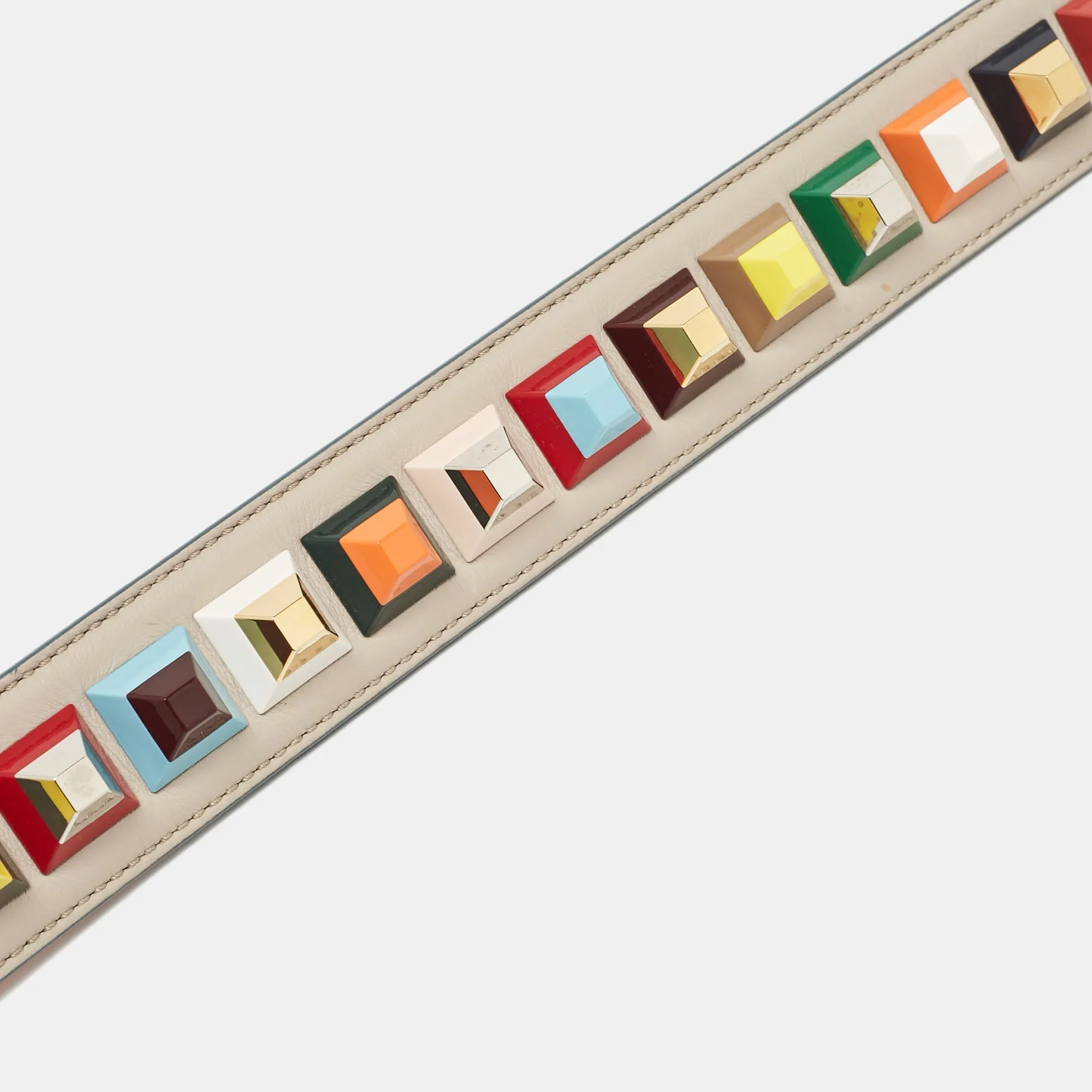 Fendi Multicolor Leather Studded Strap You Shoulder Bag Strap