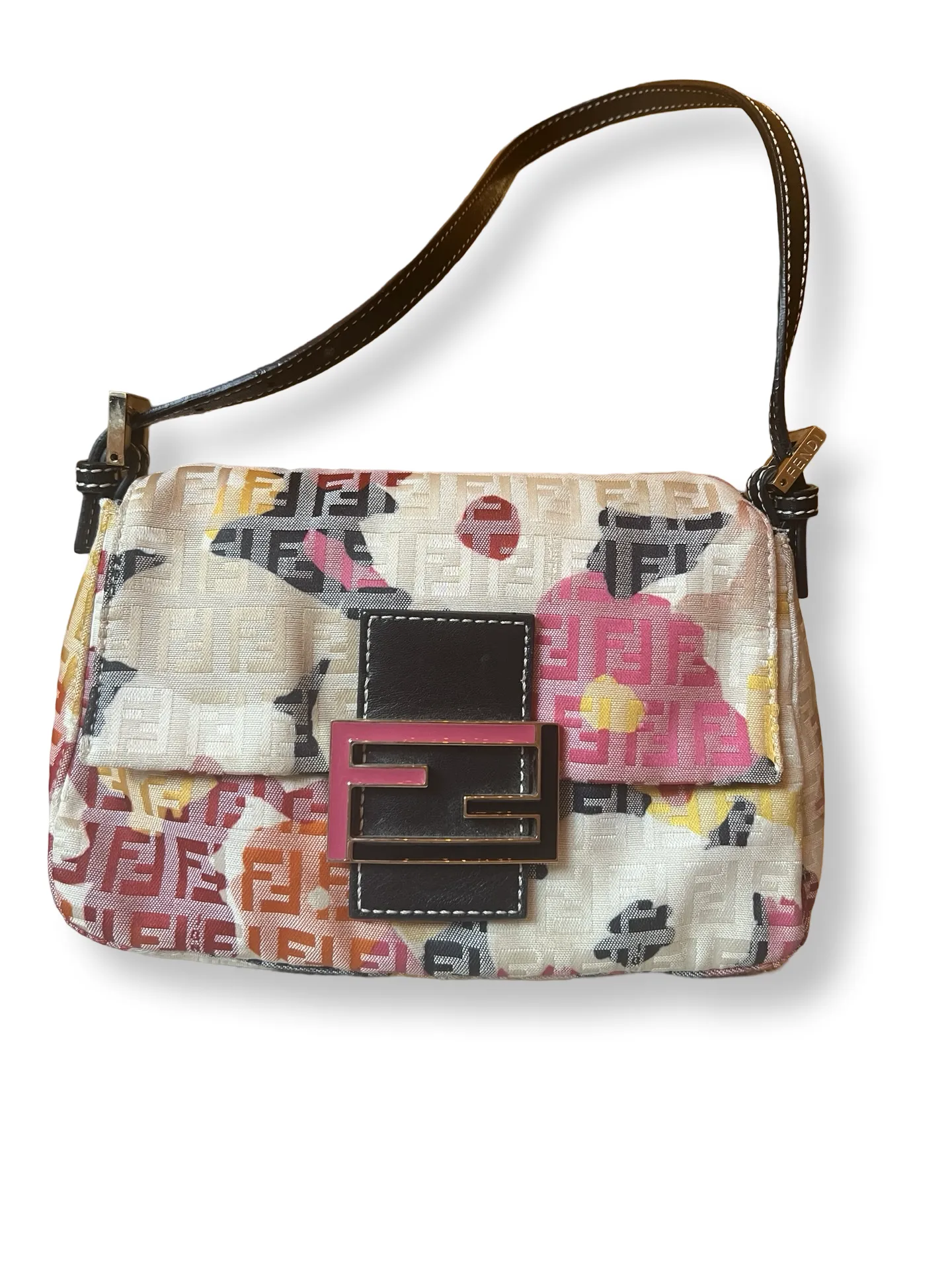 Fendi Zucchino Mini Mama Floral Baguette