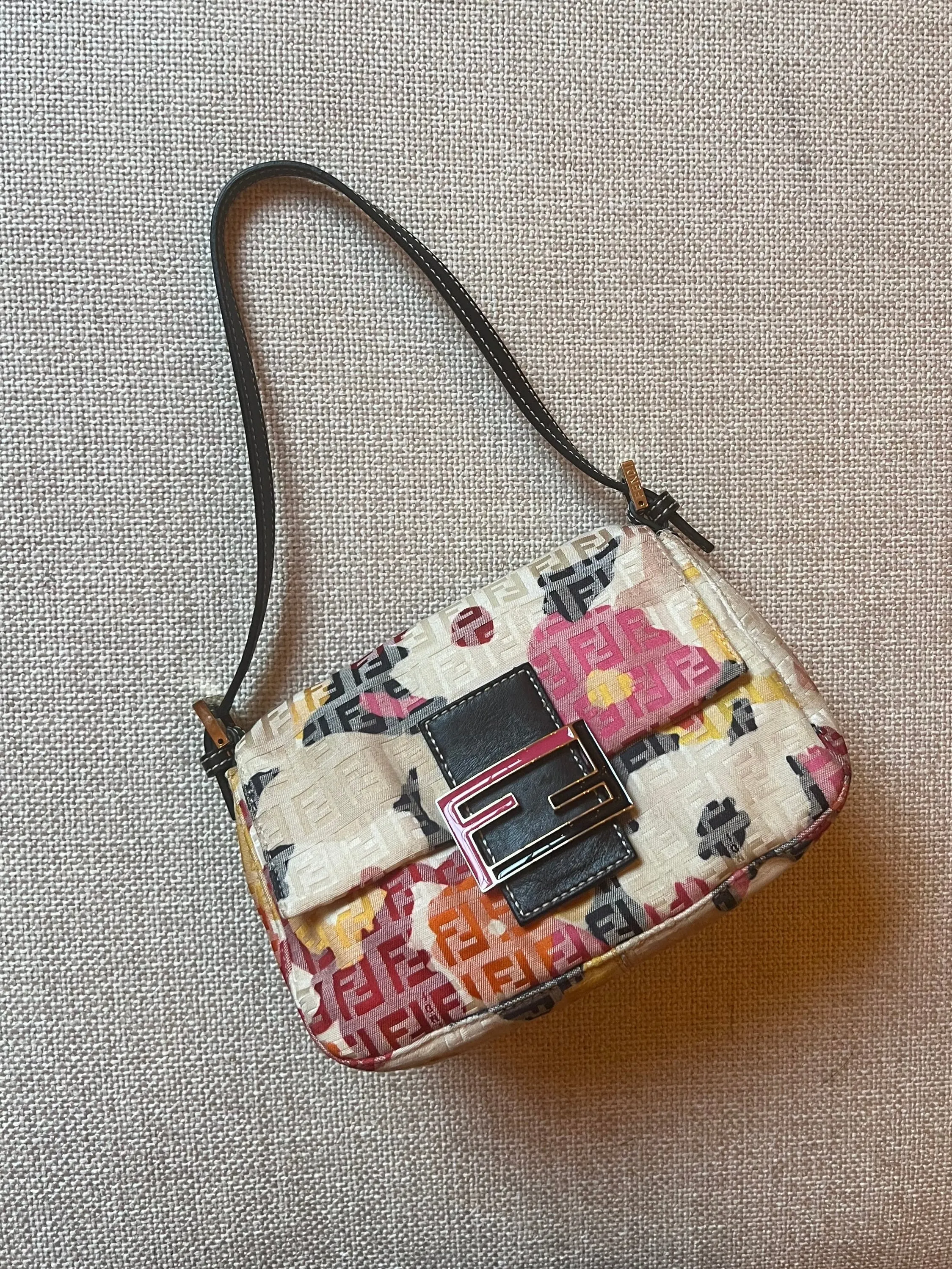 Fendi Zucchino Mini Mama Floral Baguette