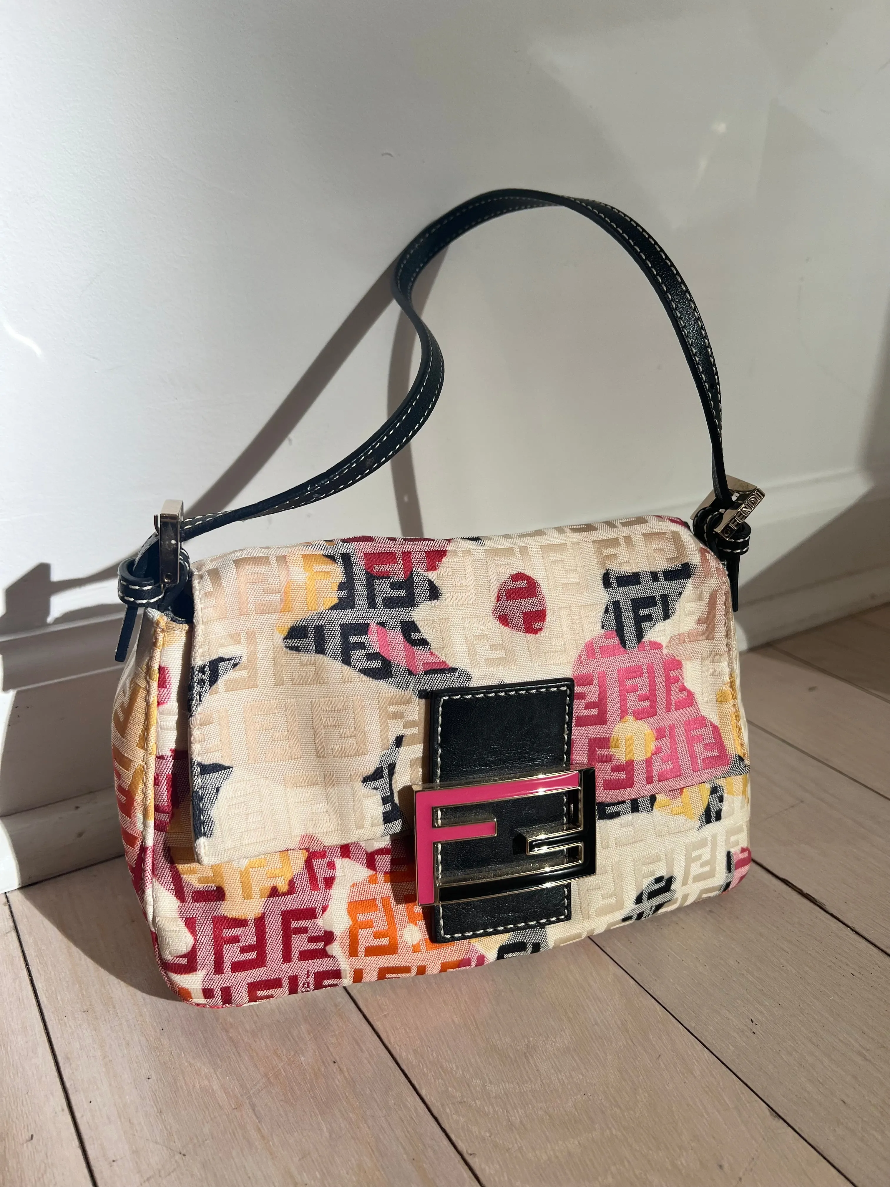 Fendi Zucchino Mini Mama Floral Baguette