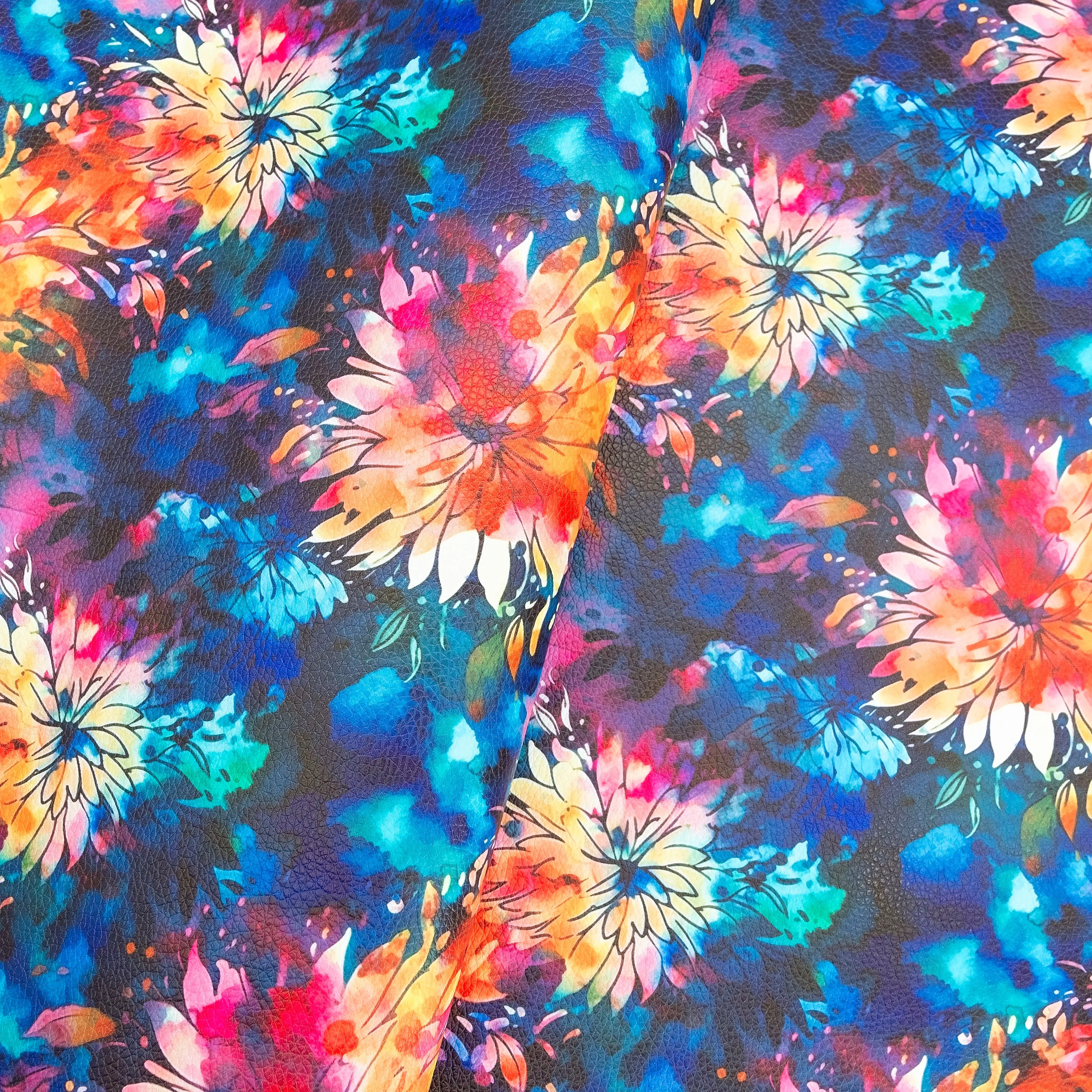 Floral Splash Printed Vinyl 18" x 53" Roll  | Pebble Texture