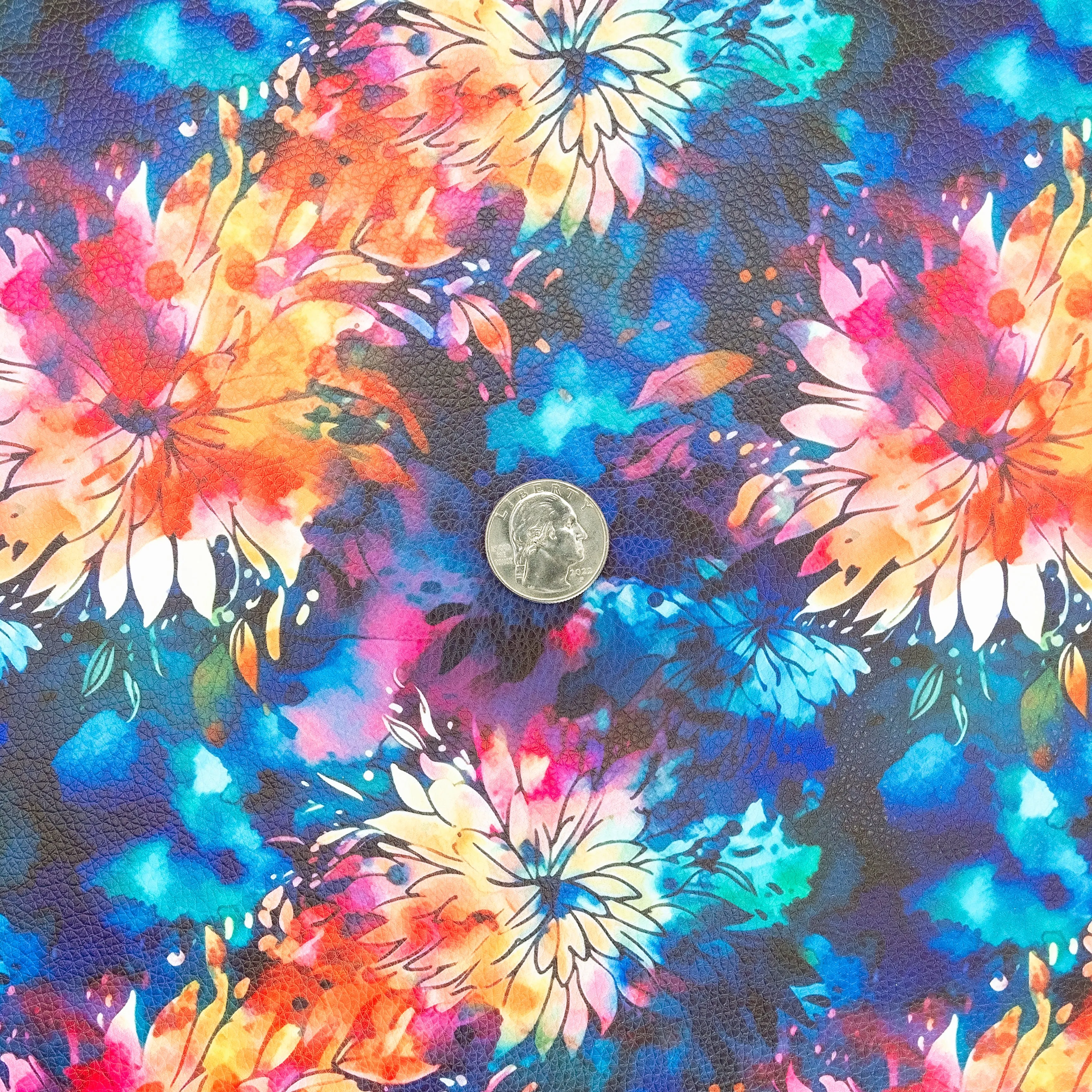 Floral Splash Printed Vinyl 18" x 53" Roll  | Pebble Texture