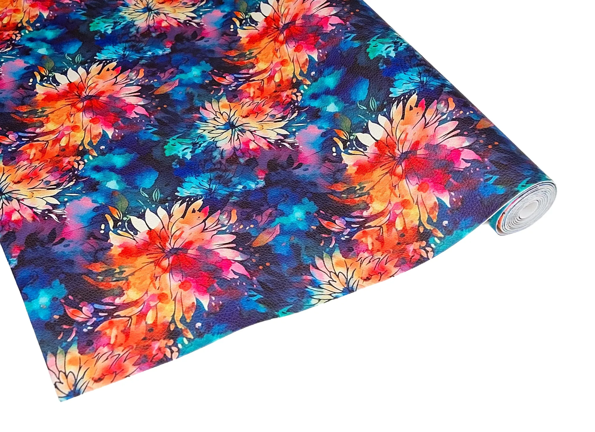 Floral Splash Printed Vinyl 18" x 53" Roll  | Pebble Texture