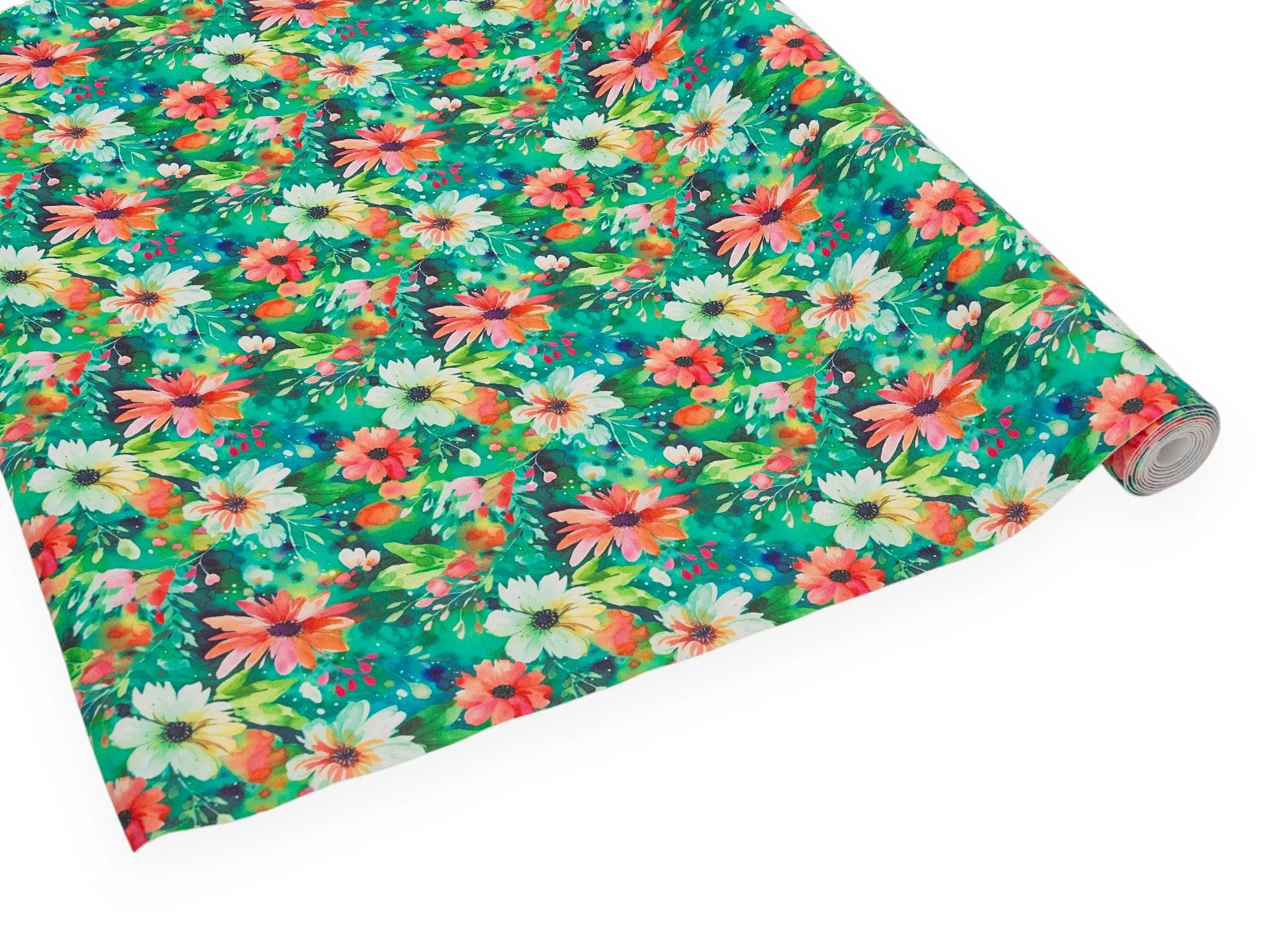 Green Gardens Printed Vinyl 18" x 53" Roll  | Pebble Texture
