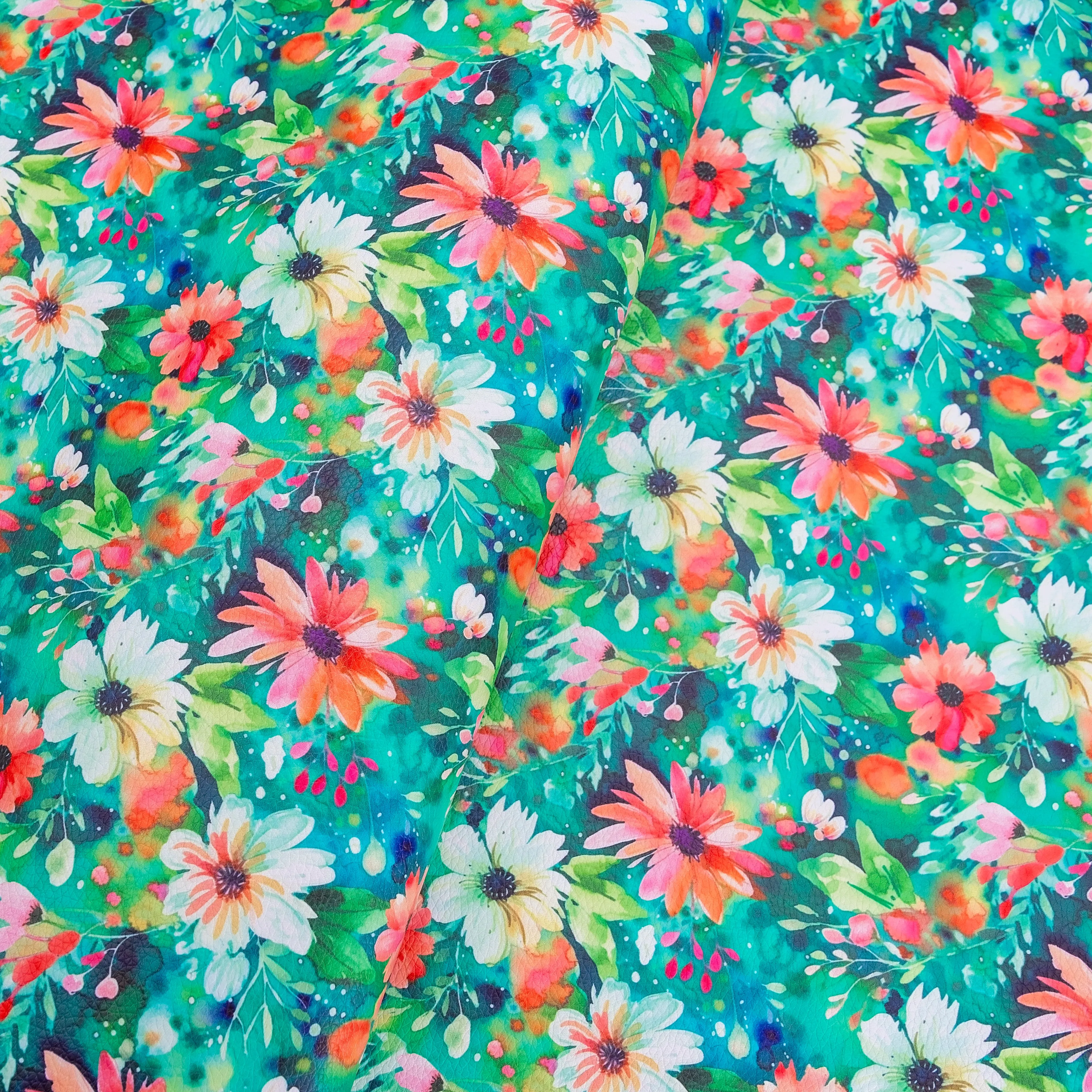 Green Gardens Printed Vinyl 18" x 53" Roll  | Pebble Texture
