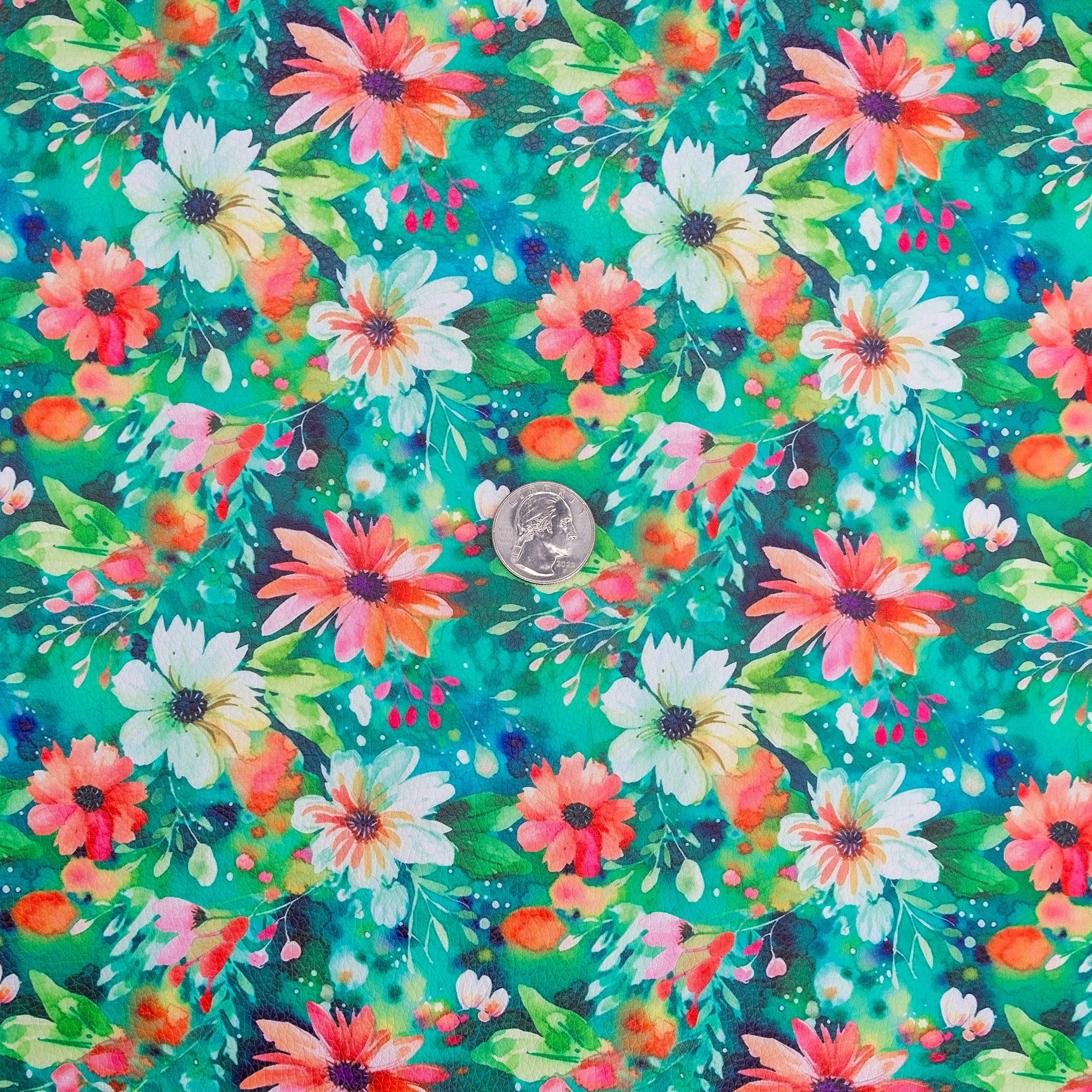 Green Gardens Printed Vinyl 18" x 53" Roll  | Pebble Texture