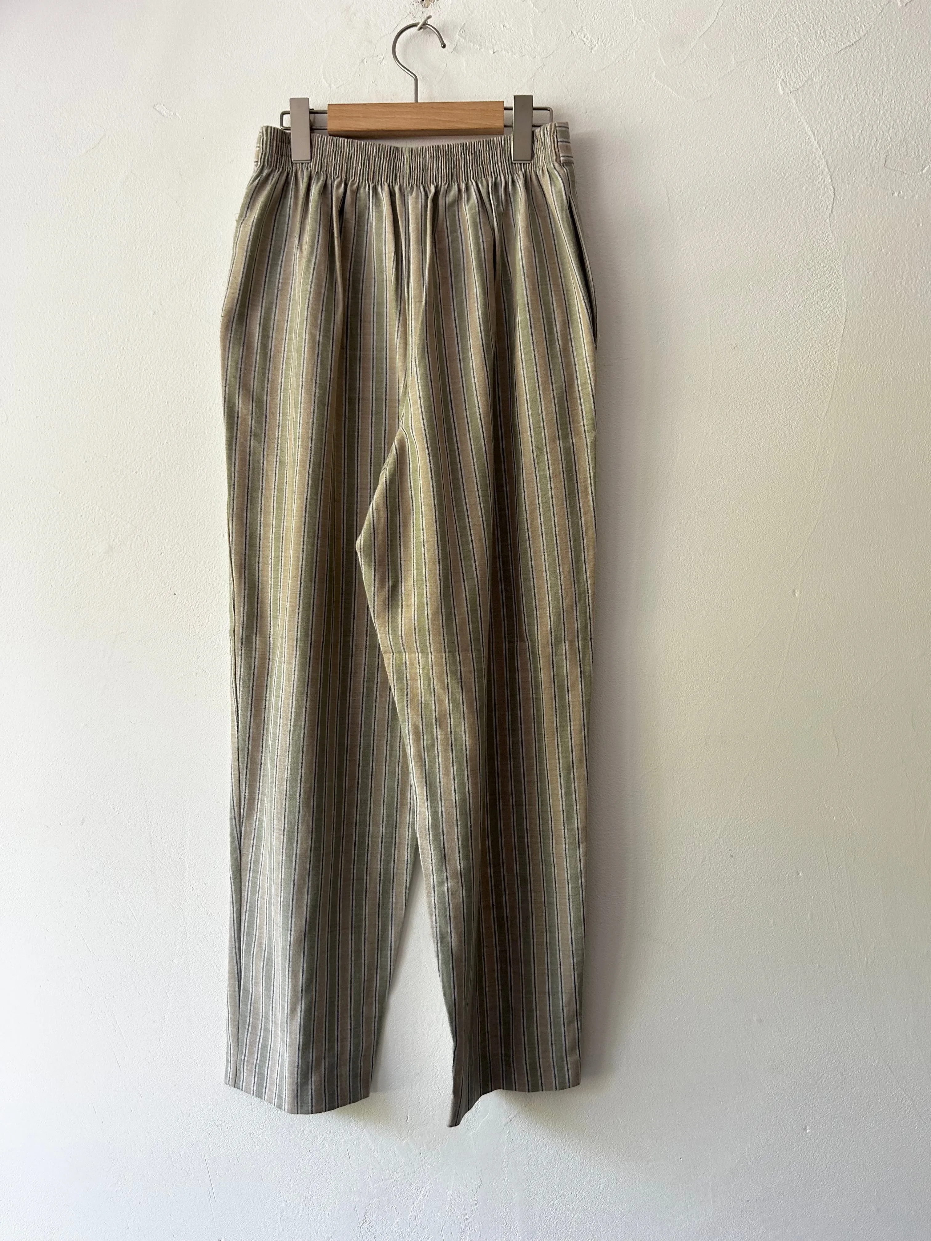 Linen mix striped easy pants