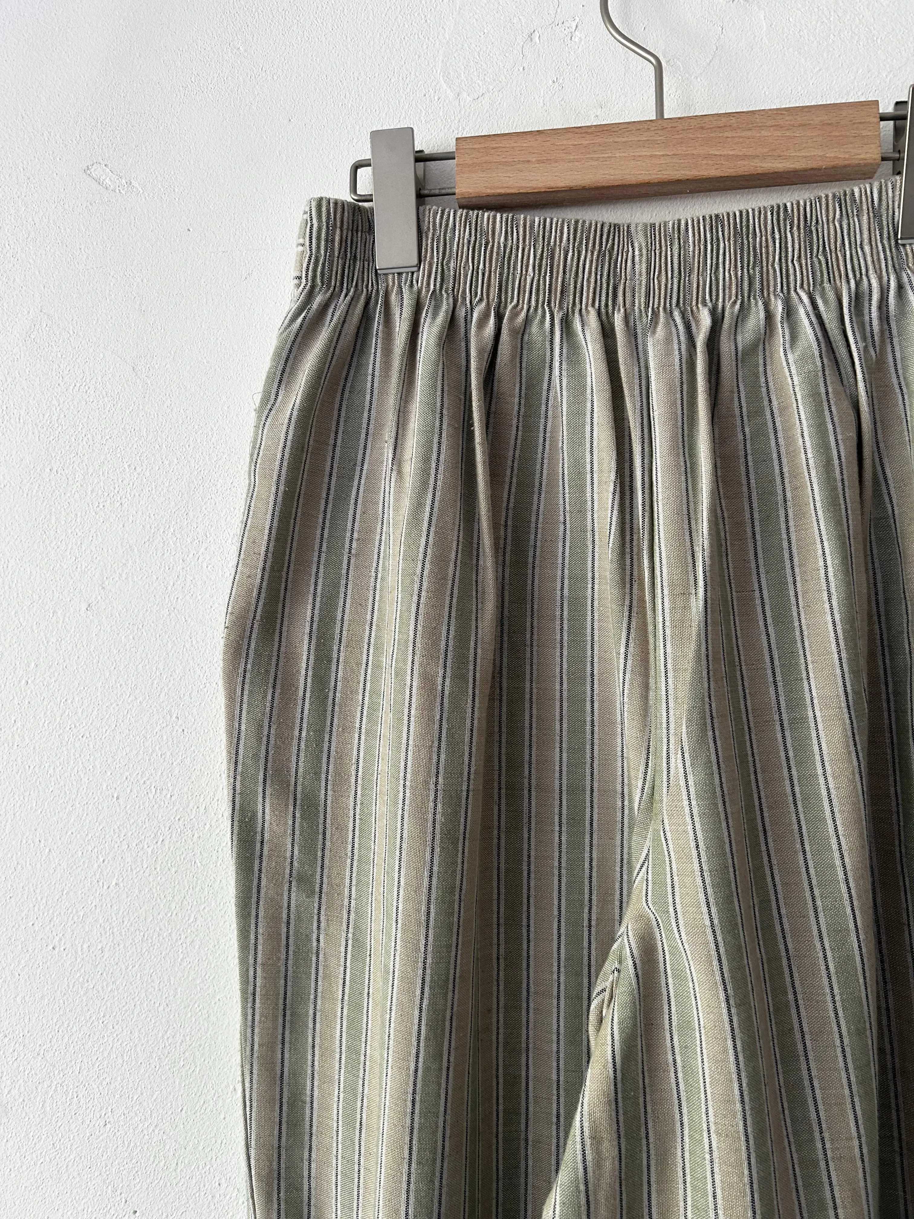 Linen mix striped easy pants