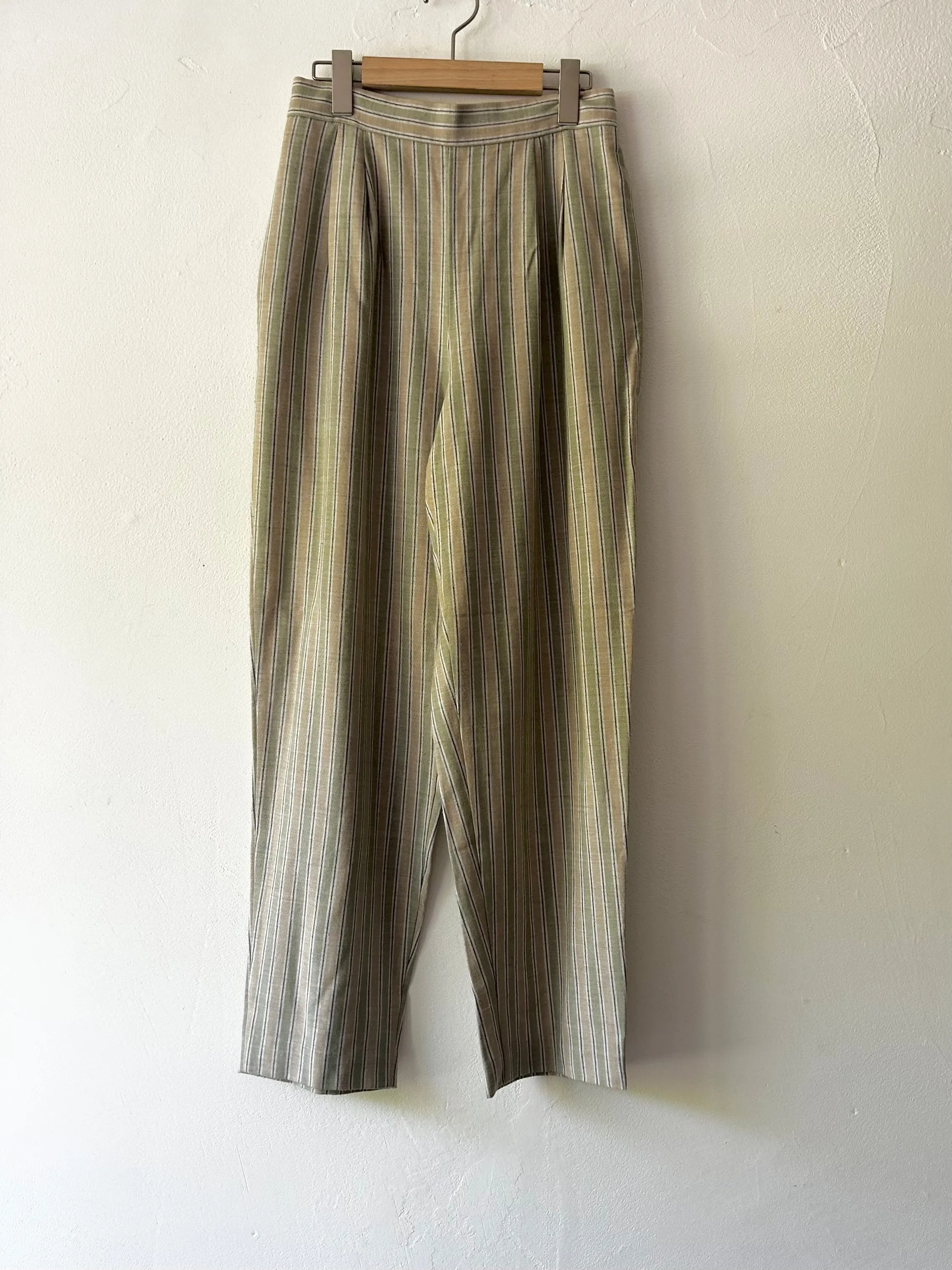 Linen mix striped easy pants