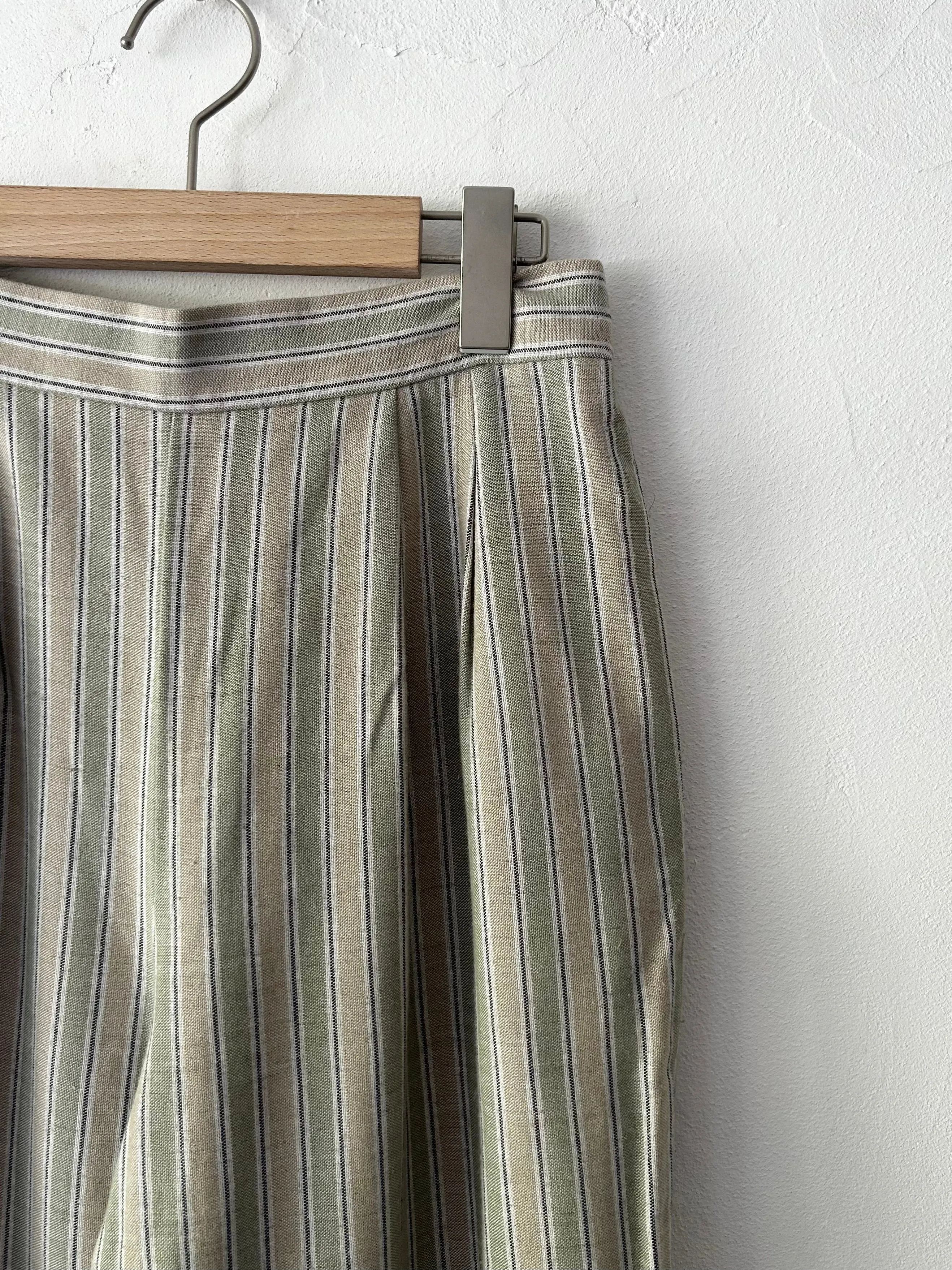 Linen mix striped easy pants