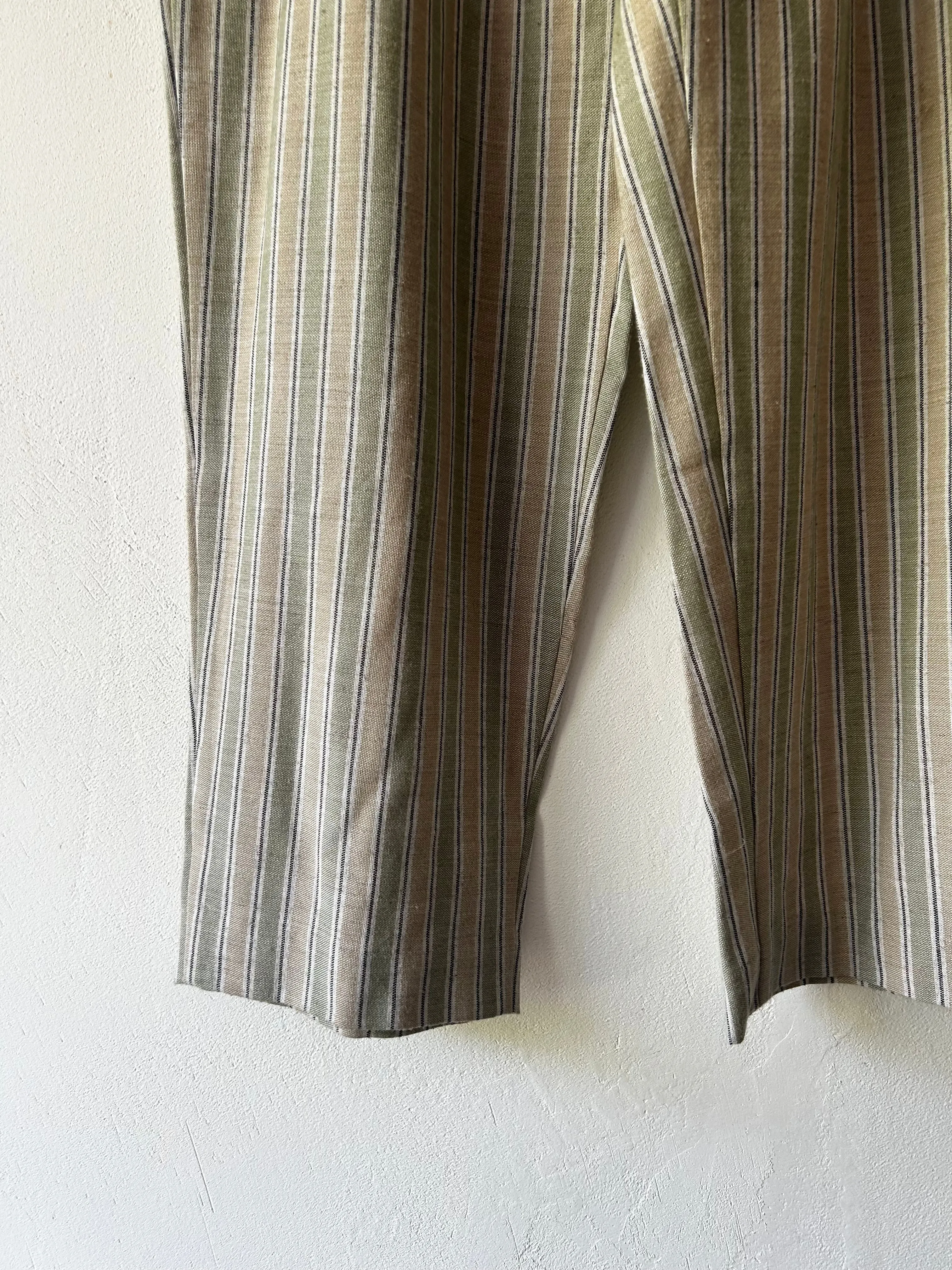 Linen mix striped easy pants