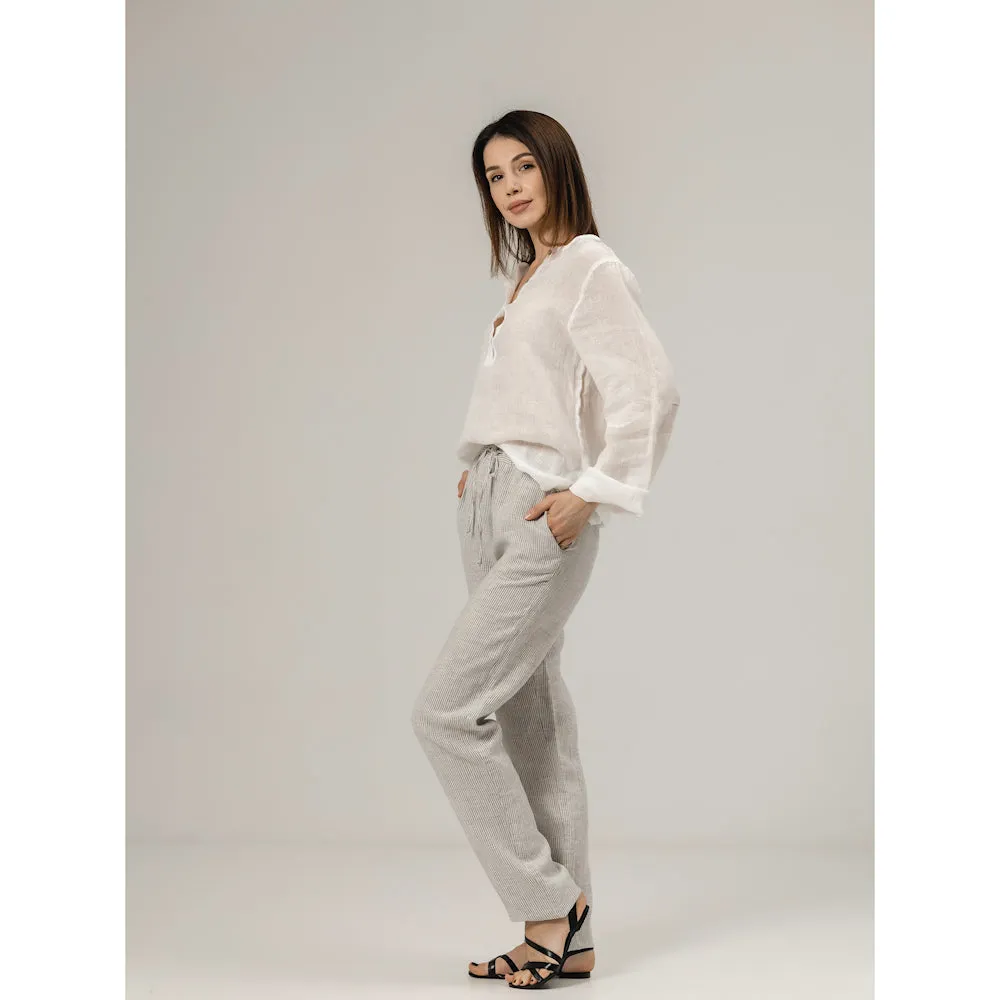 Linen Pants - Stonewashed - Luxury Medium Thick Linen