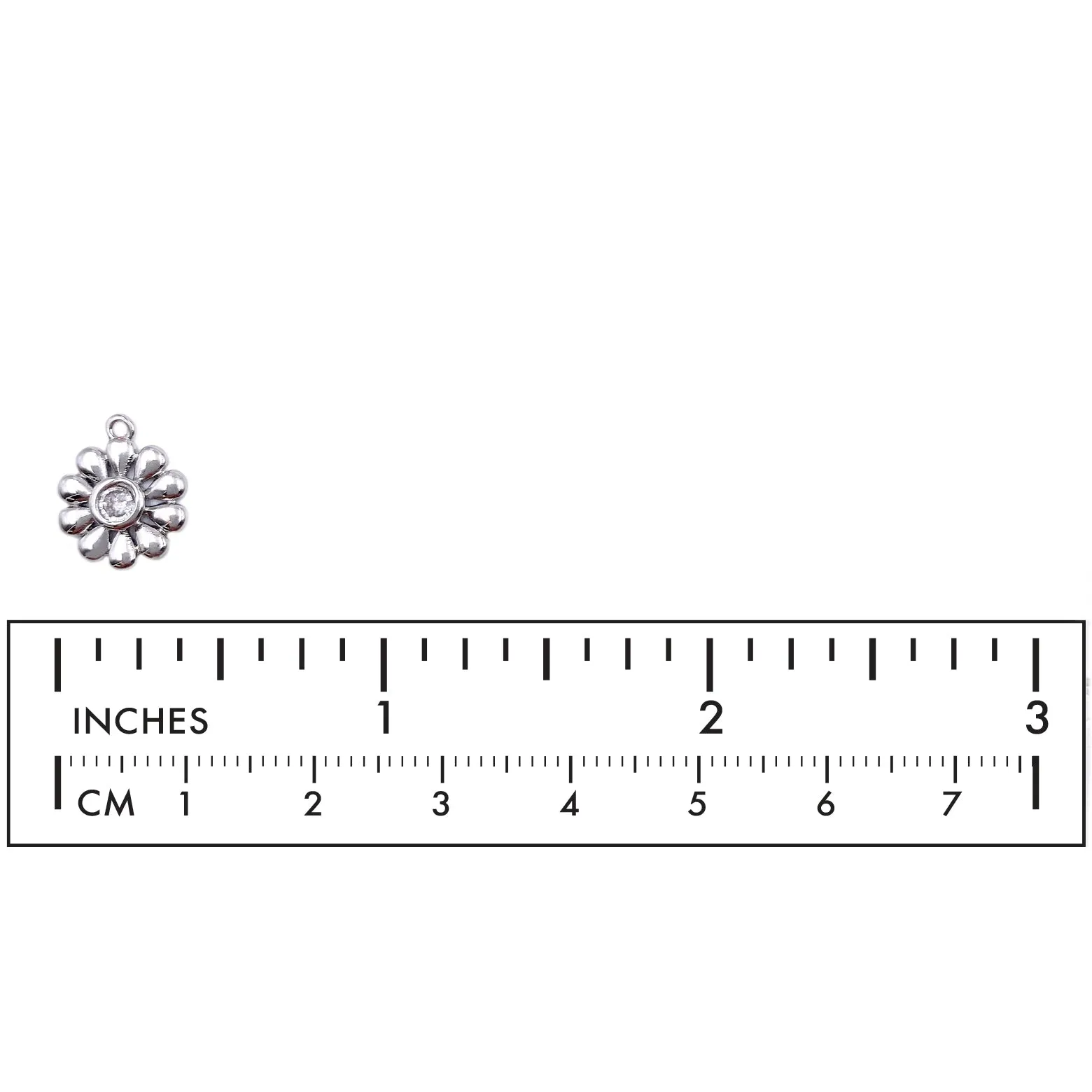 MP3922 Cubic Zirconia Daisy Flower Charm/Pendant CHOOSE COLOR BELOW
