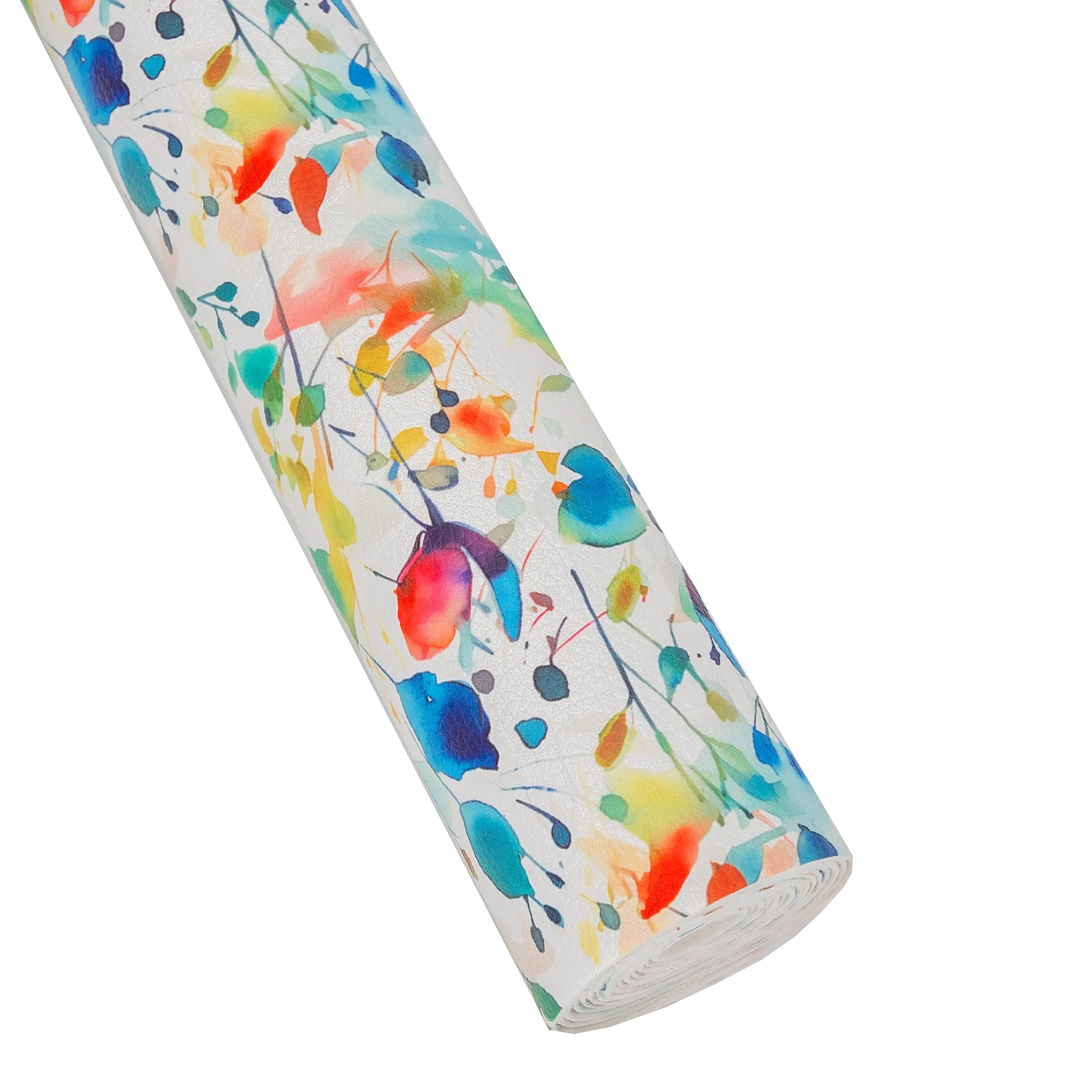 Rainbow Wildflowers Printed Vinyl 18" x 53" Roll | Pebble Texture