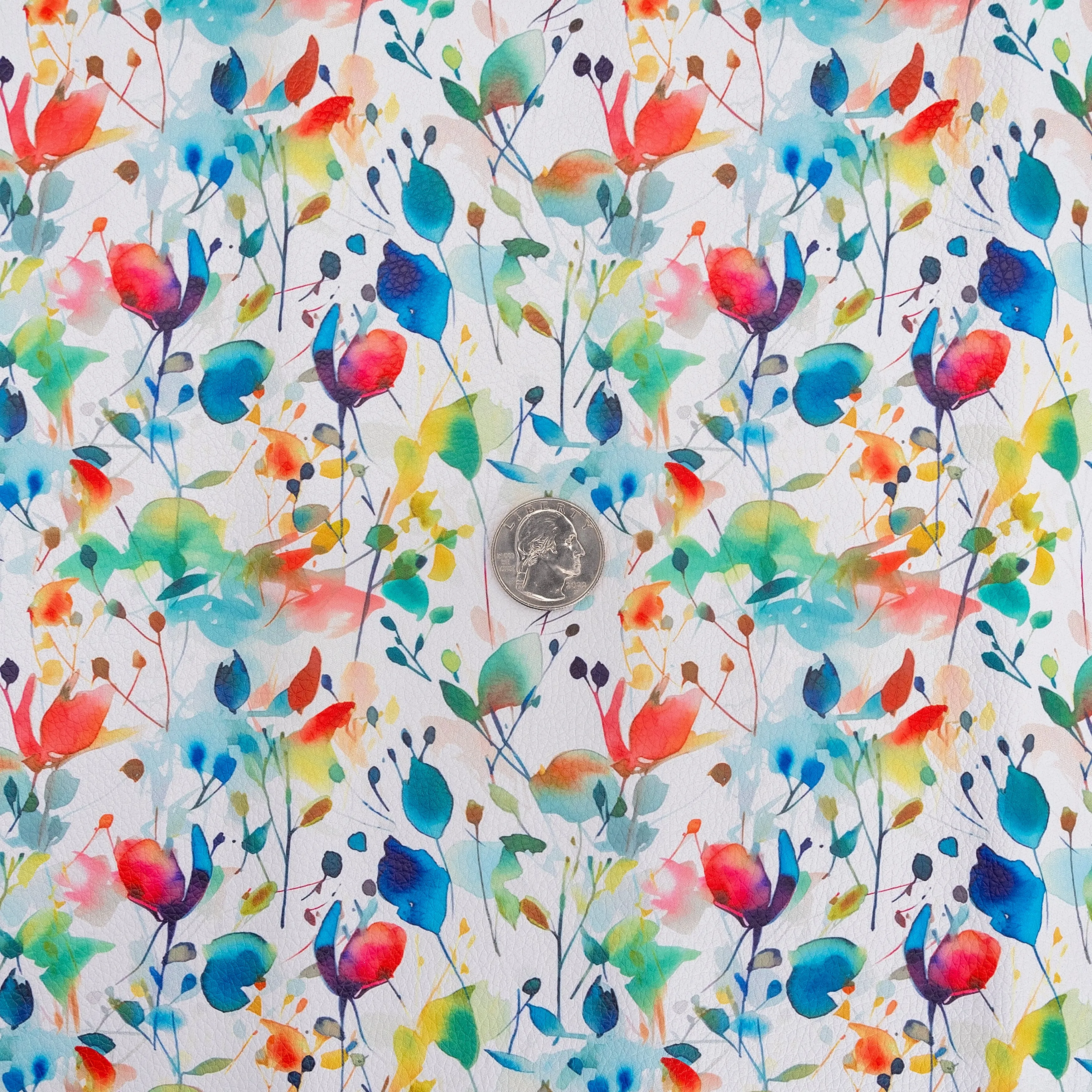 Rainbow Wildflowers Printed Vinyl 18" x 53" Roll | Pebble Texture