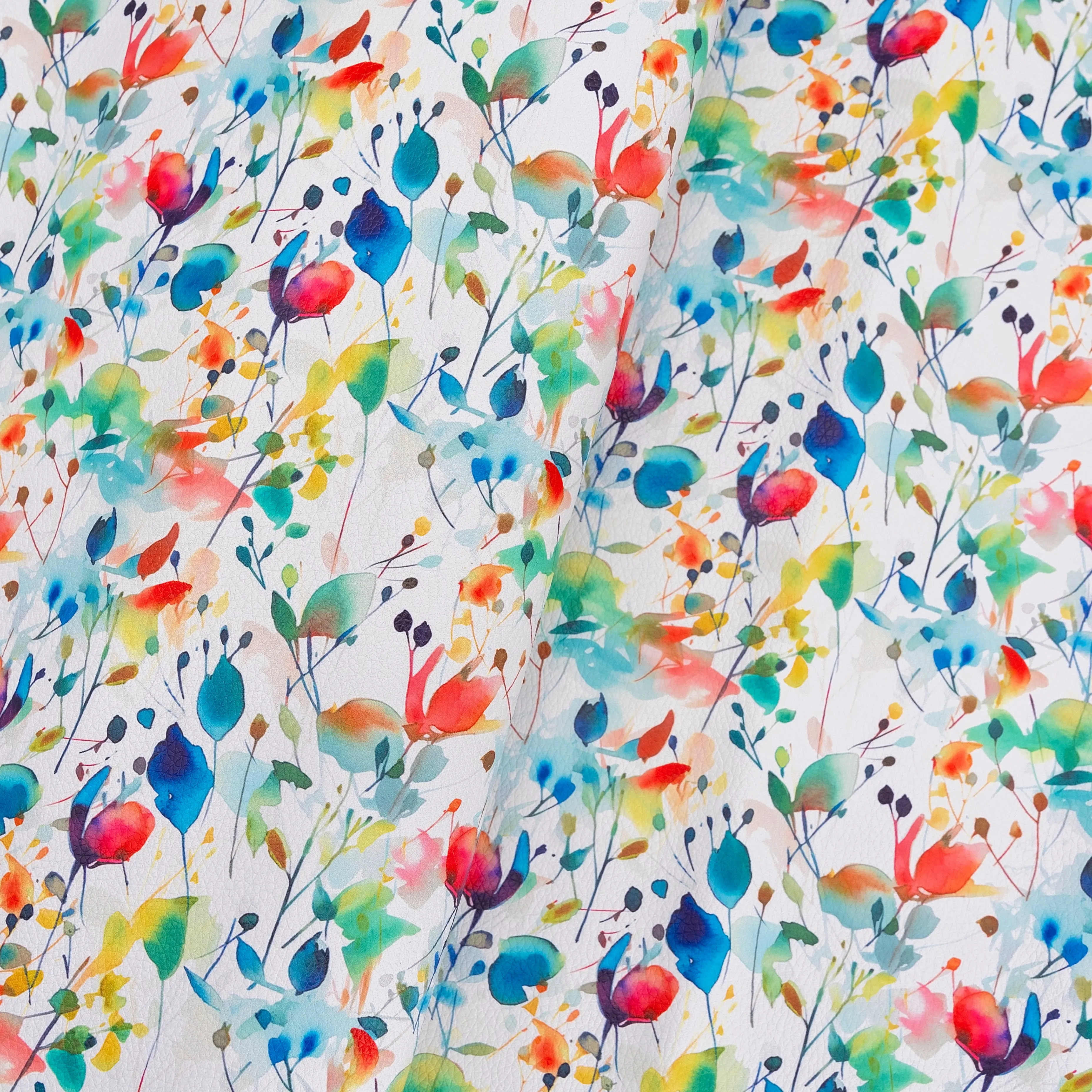 Rainbow Wildflowers Printed Vinyl 18" x 53" Roll | Pebble Texture